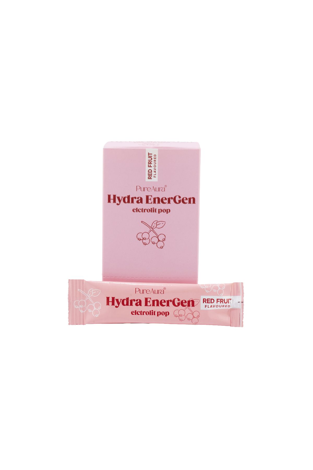 PURE AURA hydra energen electrolit pop Hydra EnerGen (Elektrolit Pop - Kırmızı Meyve Aromalı)