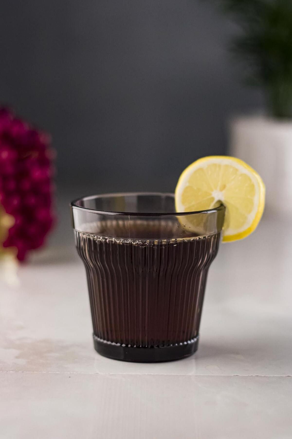 Shop58 Akrilik Füme Tekli Kısa Bardak & Su Meşrubat Kahve Yanı Bardağı 300 ml ( Cam Değildir )