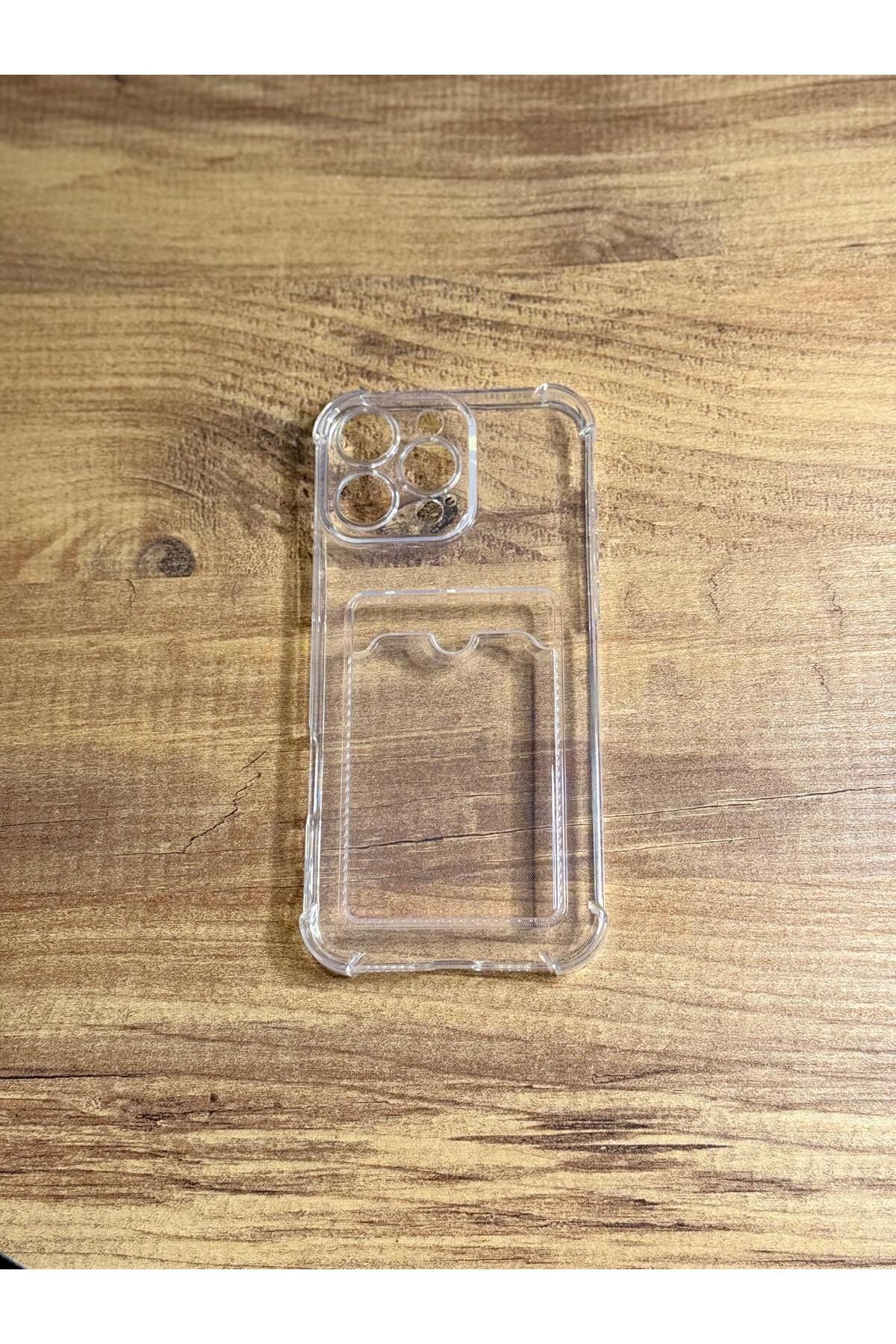 İBL AKSESUAR iPhone 15 Pro Max Uyumlu Kartlıklı Cüzdan Şeffaf Telefon Kılıfı