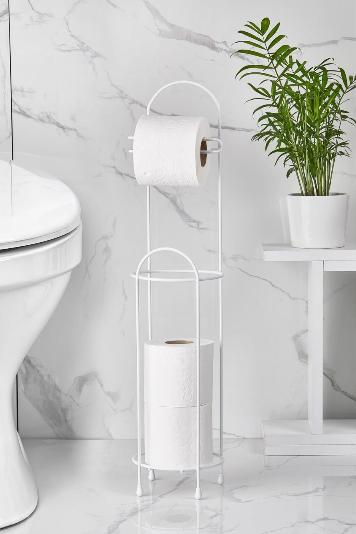 Shop58 Ferforje Wc Tuvalet Kağıtlık Beyaz