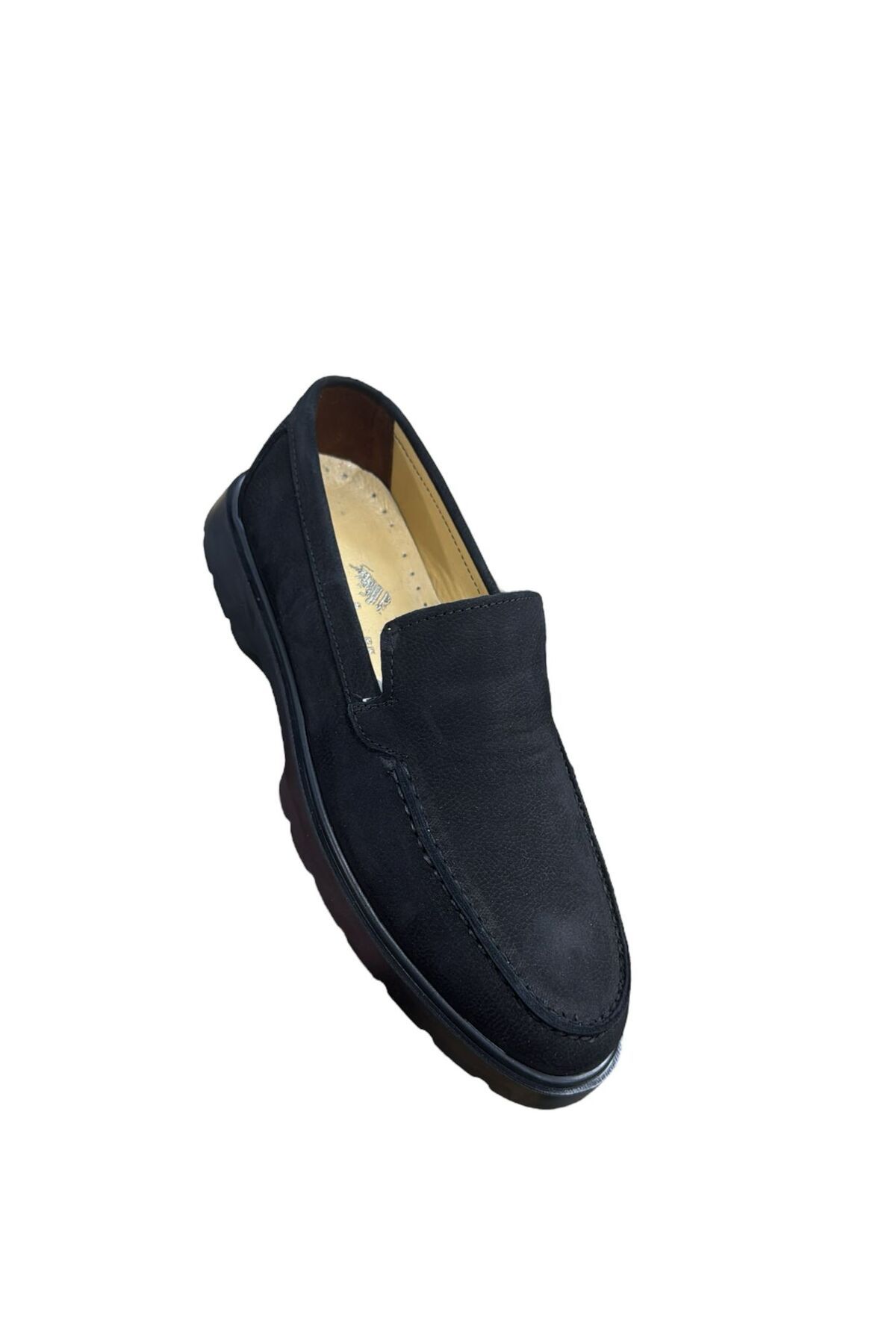 Greyybull Shoes siyah siyah nubuk günlük rok loafer ayakkabı-siyah yazlık hafif rahat ayakkabı