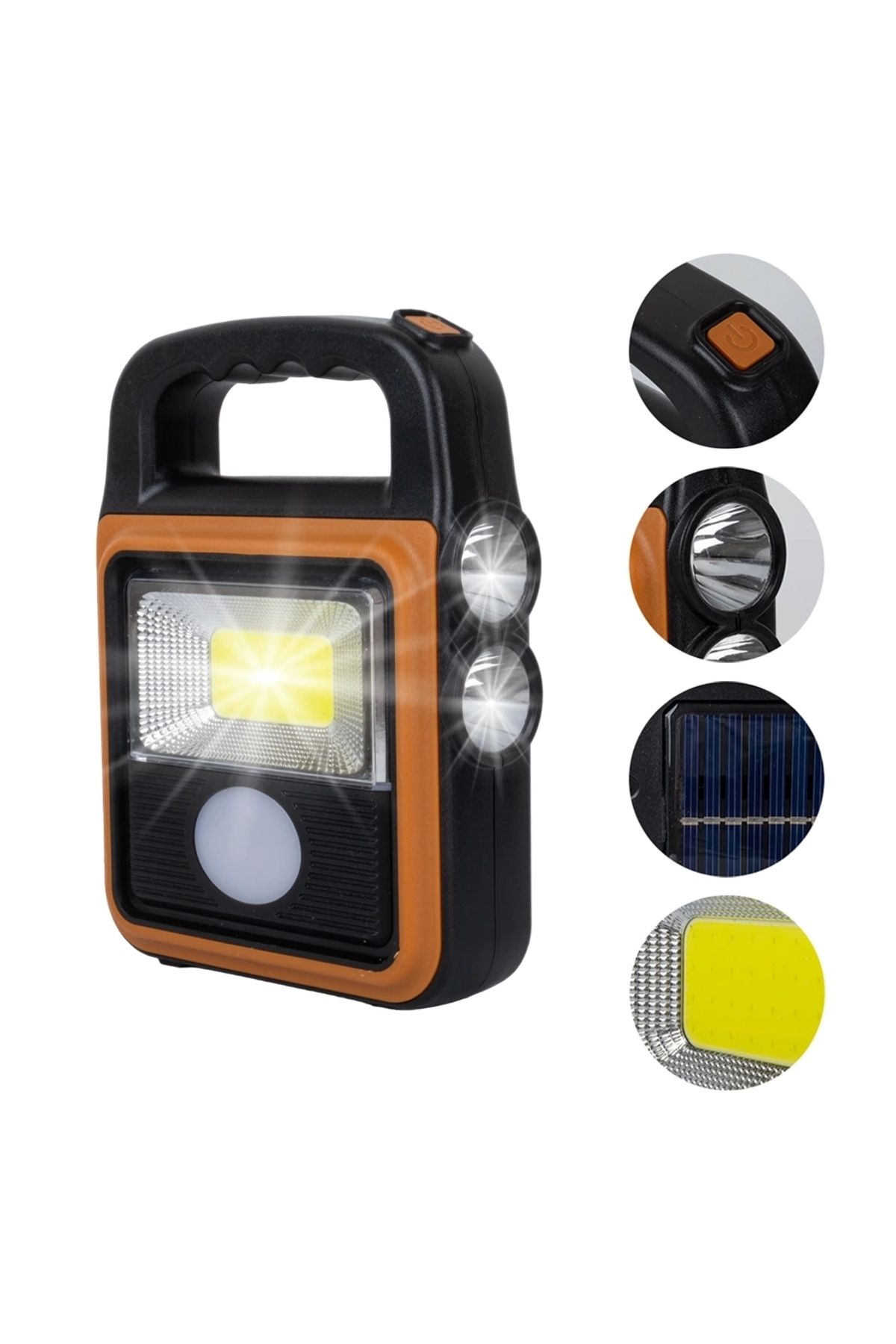 STOREMAX COB LEDLİ SOLARLI 4 KADEMELİ USB POWERBANK ÇIKIŞLI ŞARJLI IŞILDAK FENER (5047)