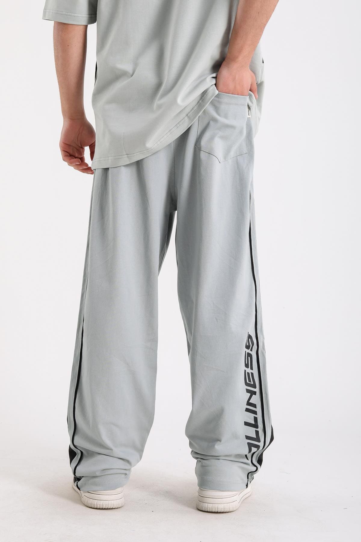 Jr.Crime Jolliness Baskılı Açık Mavi Baggy Fit Eşofman Altı
