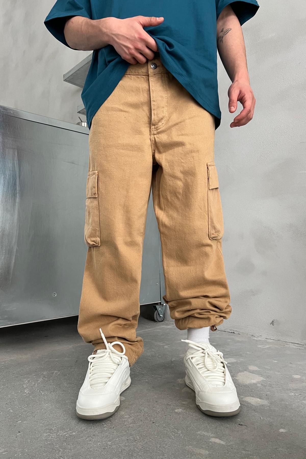 Jr.Crime Çift Cepli Kargo Model Hardal Gabardin Pantolon
