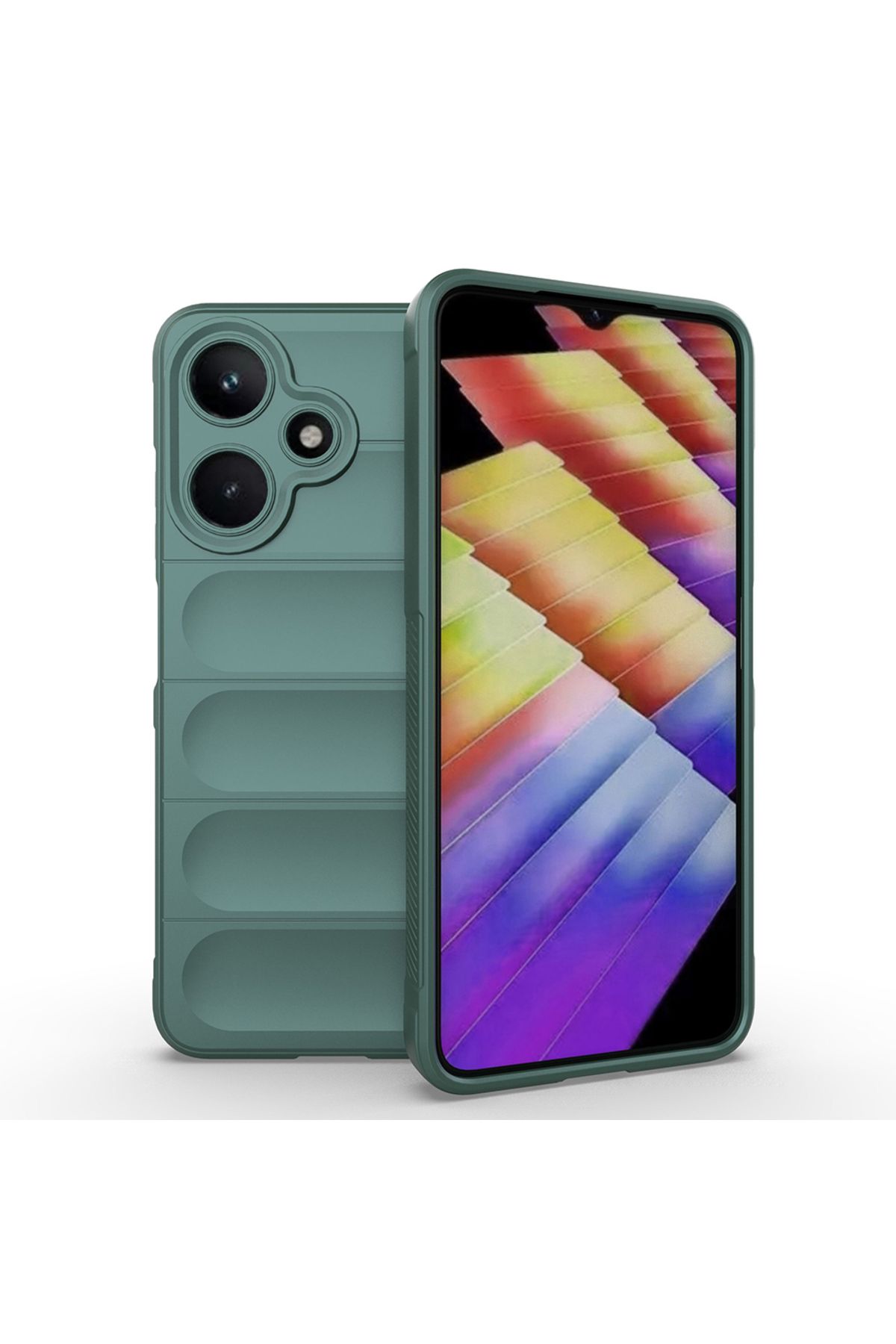 Başkenttekno İnfinix Hot 30i Kılıf Esnek TPU Oyuklu Arka Yüzey Tasarımlı Etnik Silikon Kapak