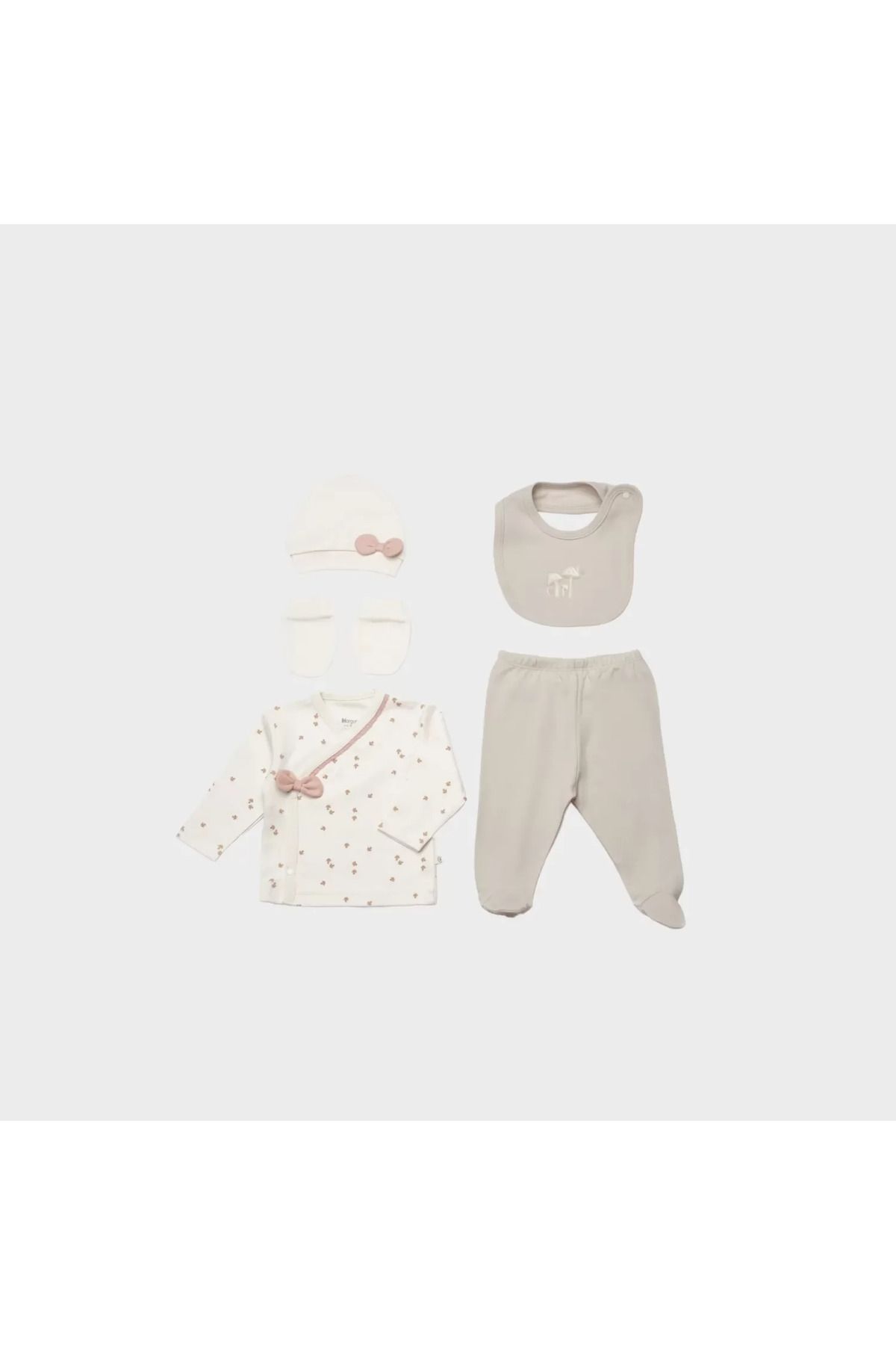 Shop58 Sweet Lady 5 Parça Hastane Çıkış Seti Light Beige