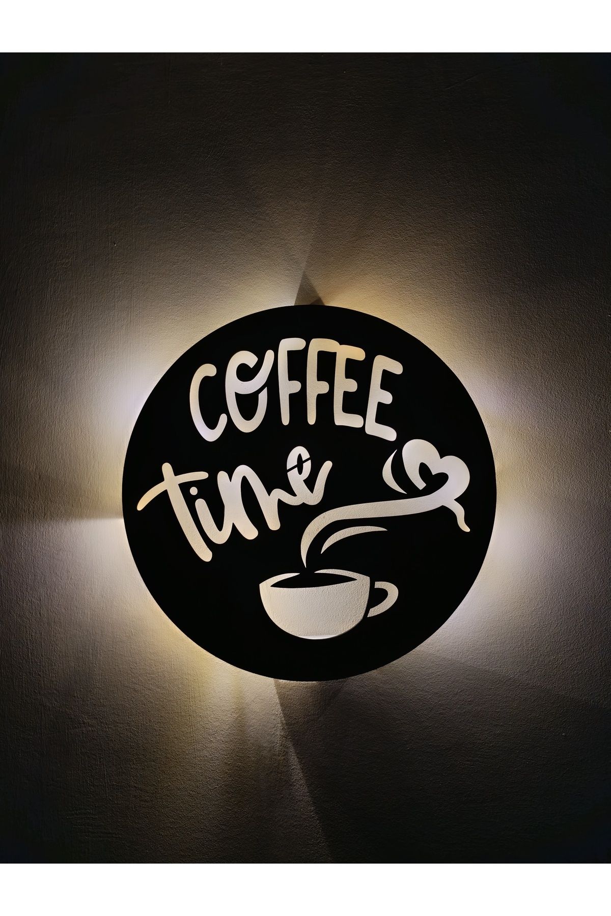 Murat Lazer Coffee Time Işıklı Ahşap Tablo