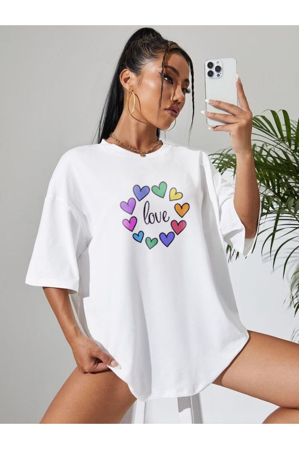TekTarzz Unisex Love Baskılı Tshirt