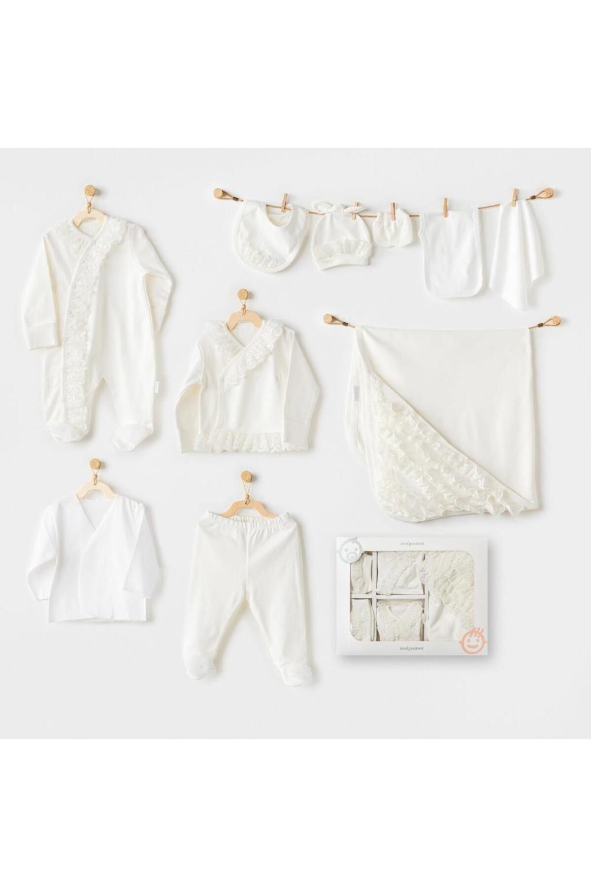 NEZADE STORE AC25311 Newborn Chic Girl 10'Lu Hastane Çıkışı Ekru