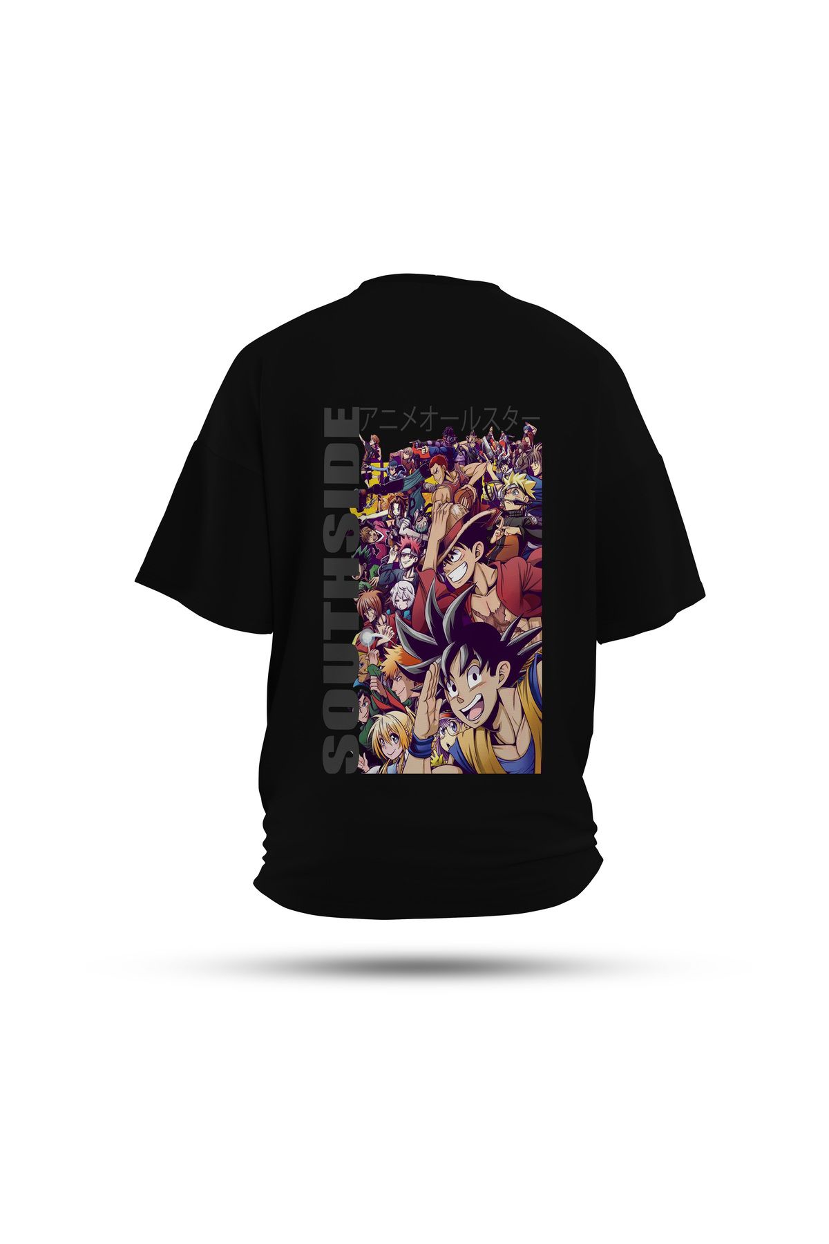 Zestia Unisex T-Shirt, Southside Anime Sırt Baskılı, Regular, %100 Pamuk, Siyah T-Shirt No: 00175