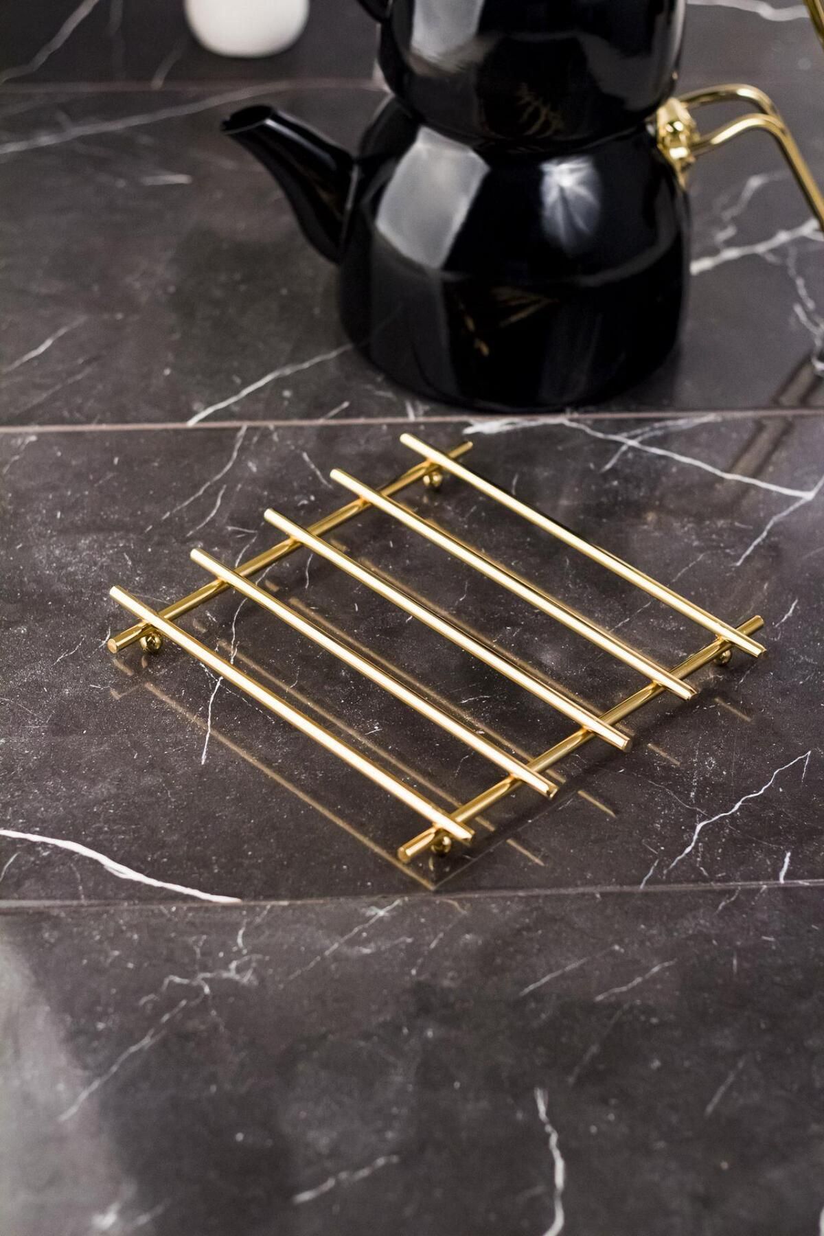 Shop58 Gold Nihale & Çaydanlık Ve Tencere Altlığı Paslanmaz