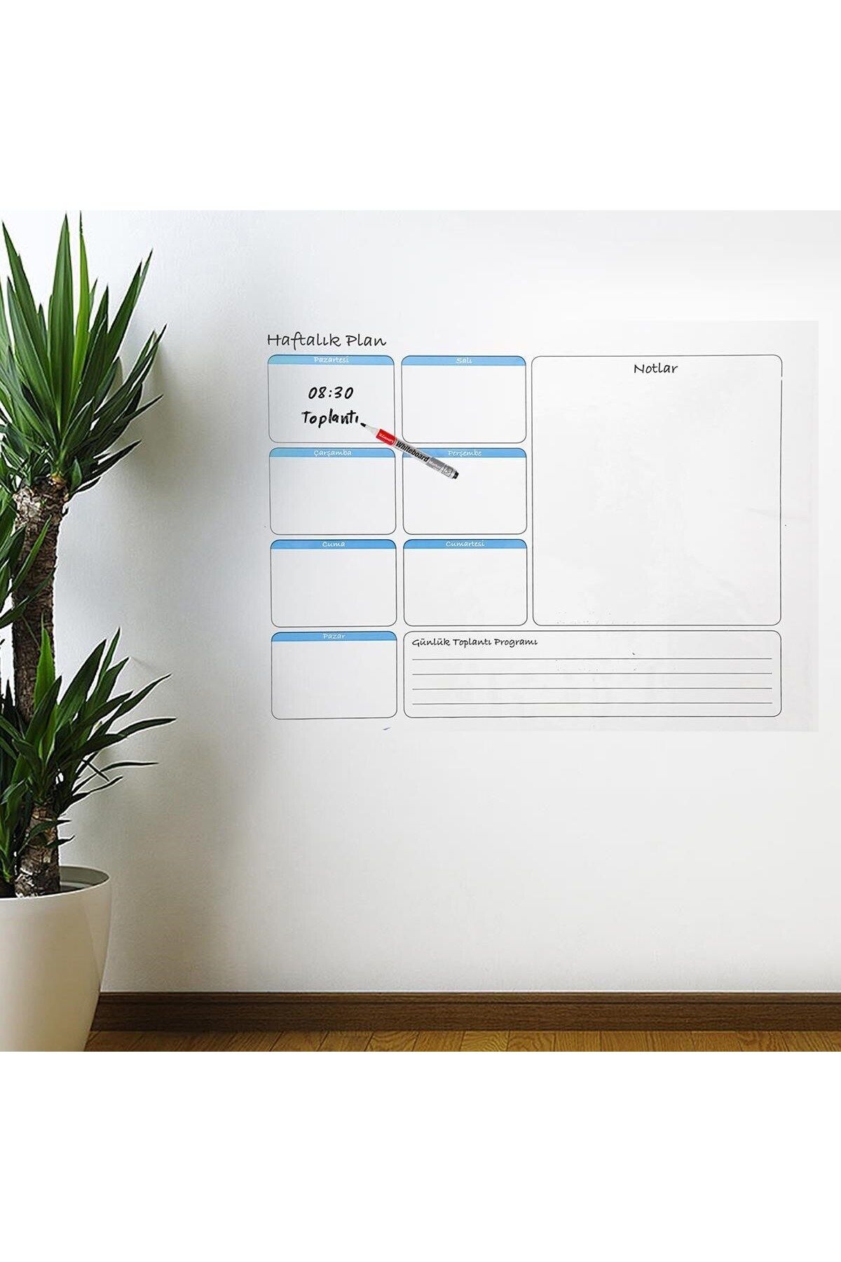Emperium Haftalık Planlayıcı Manyetik Duvar Stickerı Takvim 70 cm x 56 cm (5122)
