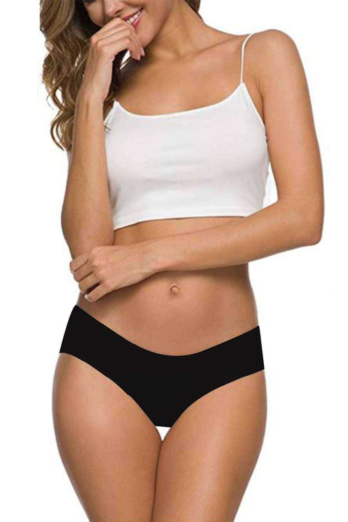 Shop58 7 Adet Kadın Dikişsiz Lazer Kesim Esnek İz yapmayan Külot S2