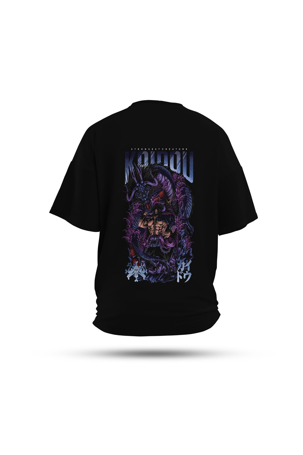 Zestia Unisex T-Shirt, One Piece Anime Sırt Baskılı, Regular, %100 Pamuk, Siyah T-Shirt No: 00148