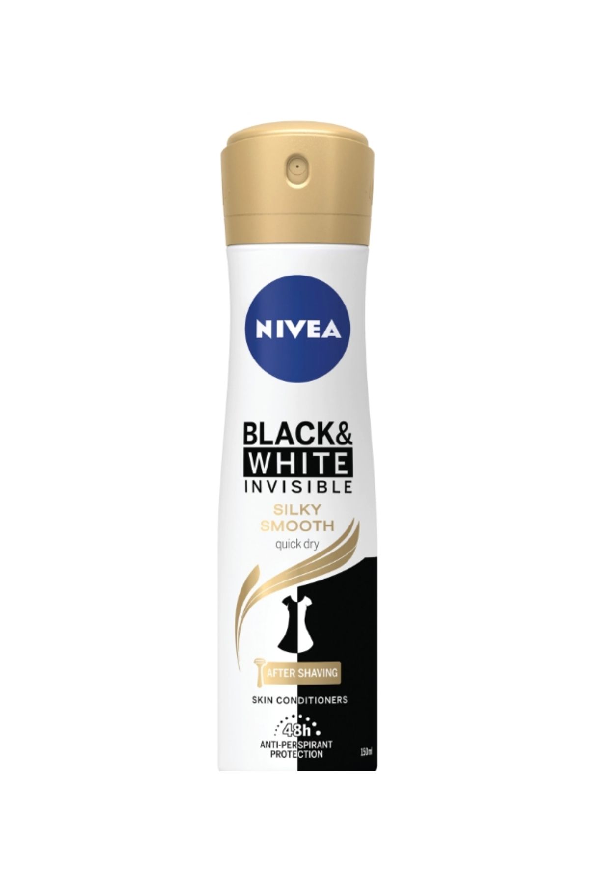 NIVEA Deodorant Spray Invisible Pentru Alb Și Negru Silky Smooth, 150 Ml - One Size