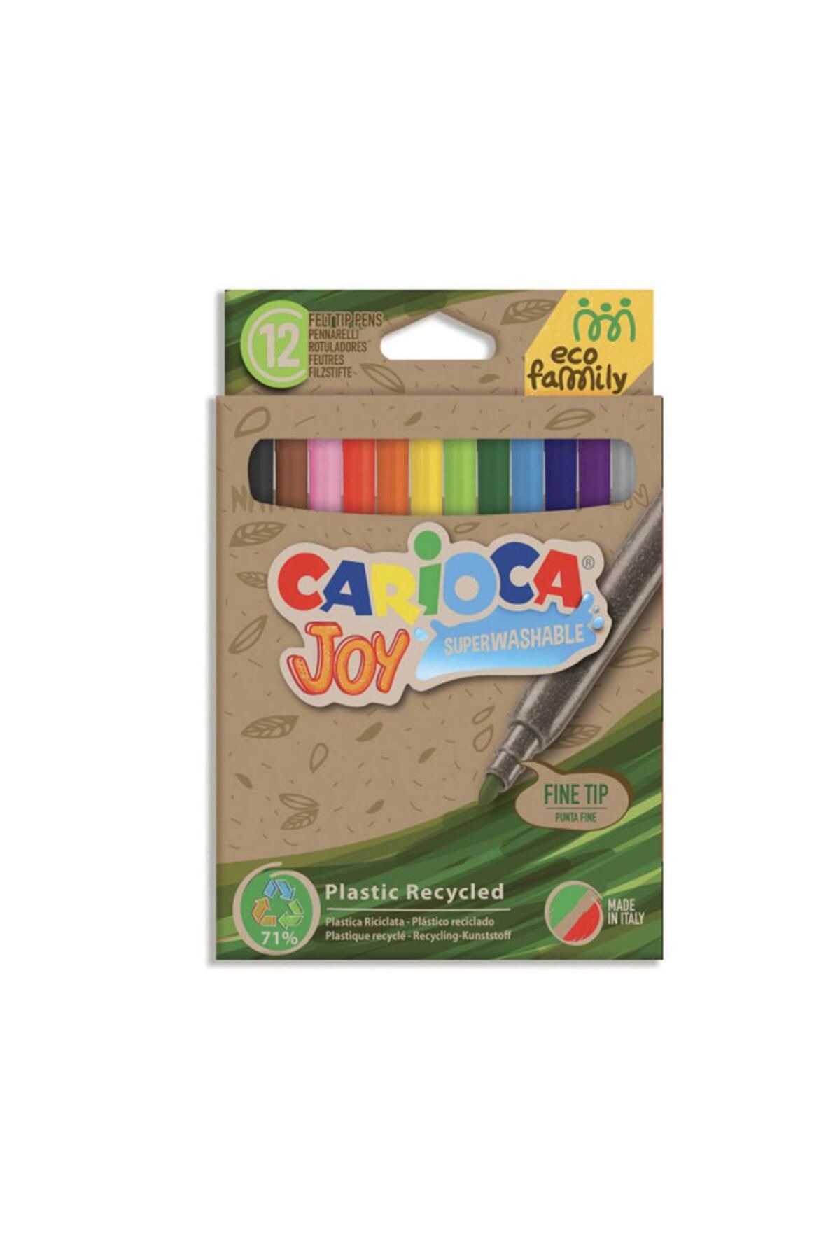 Toptan Bulurum Carioca Eco Family Joy Süper Yıkanabilir Keçeli Boya Kalemi 12'Li