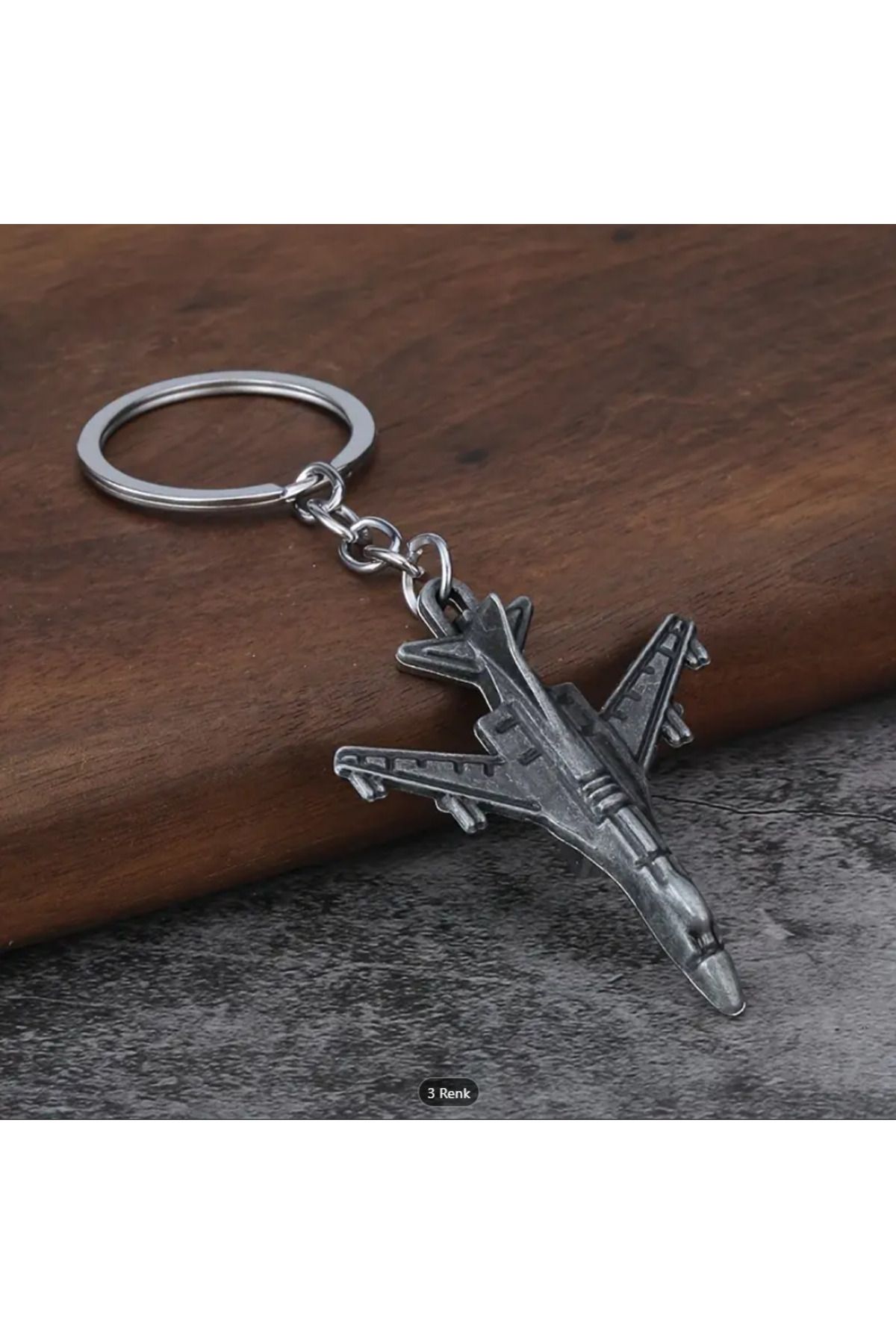 Bizde Ne Yok ki 3D Metal Uçak Anahtarlık Modeli Havacılık Kolyesi Minyatür Simülasyon Çanta Süsü 3 Renk seçeneği ile
