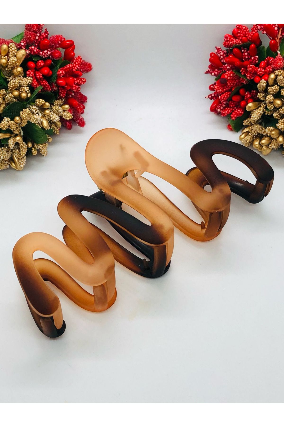 İnDerin Fransız Tasarımı Dalgalı Mat Saç Tokası Pinterest İthal Mandal Toka 13 cm