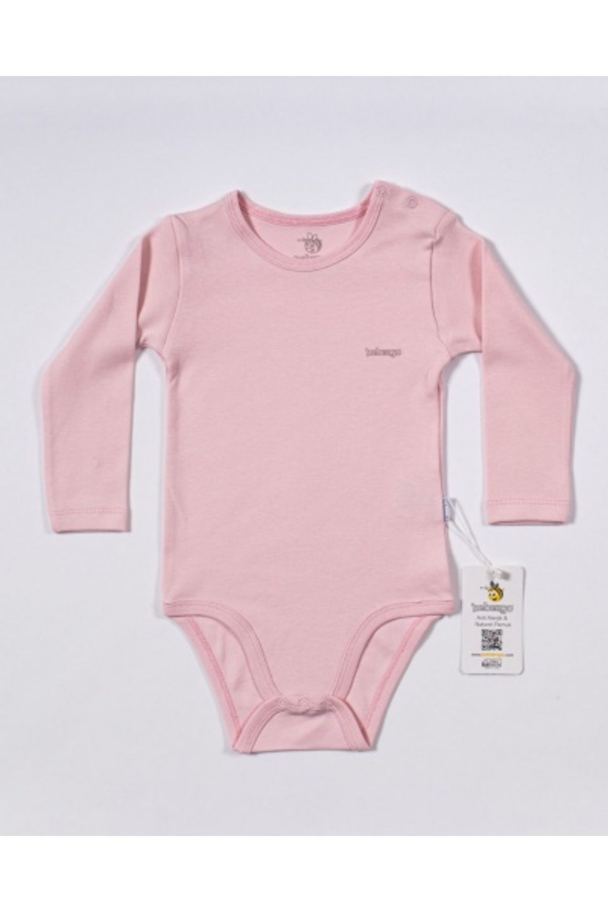 Toptan Bulurum Bebengo BU4024 Basic Uzun Kol Yaş Body Pembe