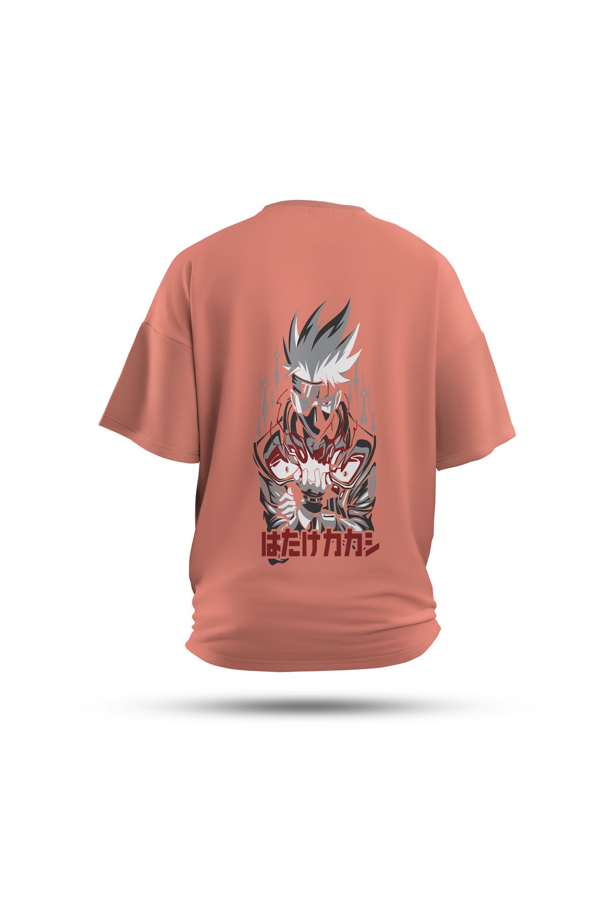 Zestia Unisex T-Shirt, Naruto Anime Sırt Baskılı, Regular, %100 Pamuk, Somon T-Shirt No: 00172