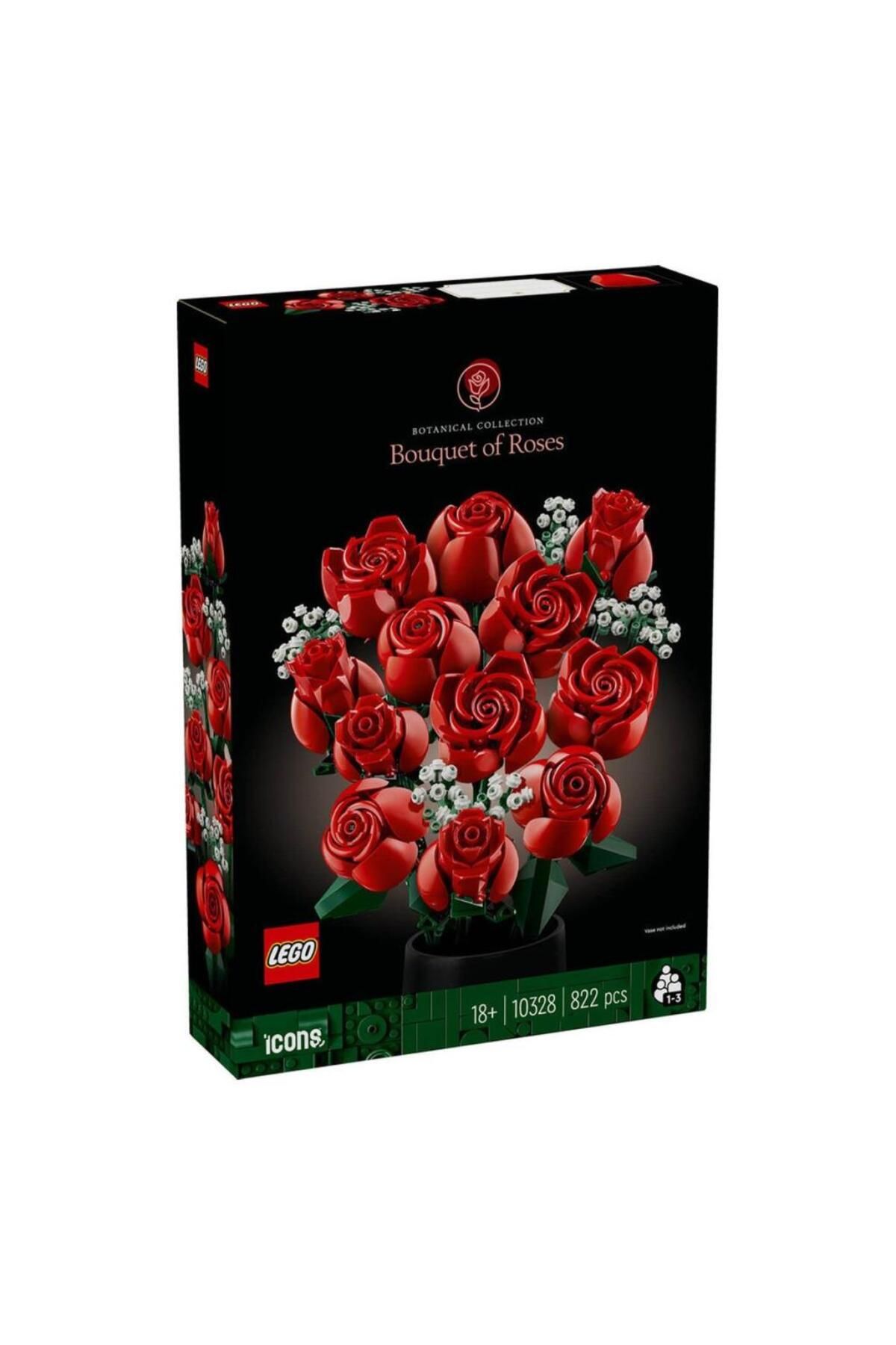 MR RZN STORE 10328 LE GO ® icons Botanical Collection - Gül Buketi 822 parça +18 yaş