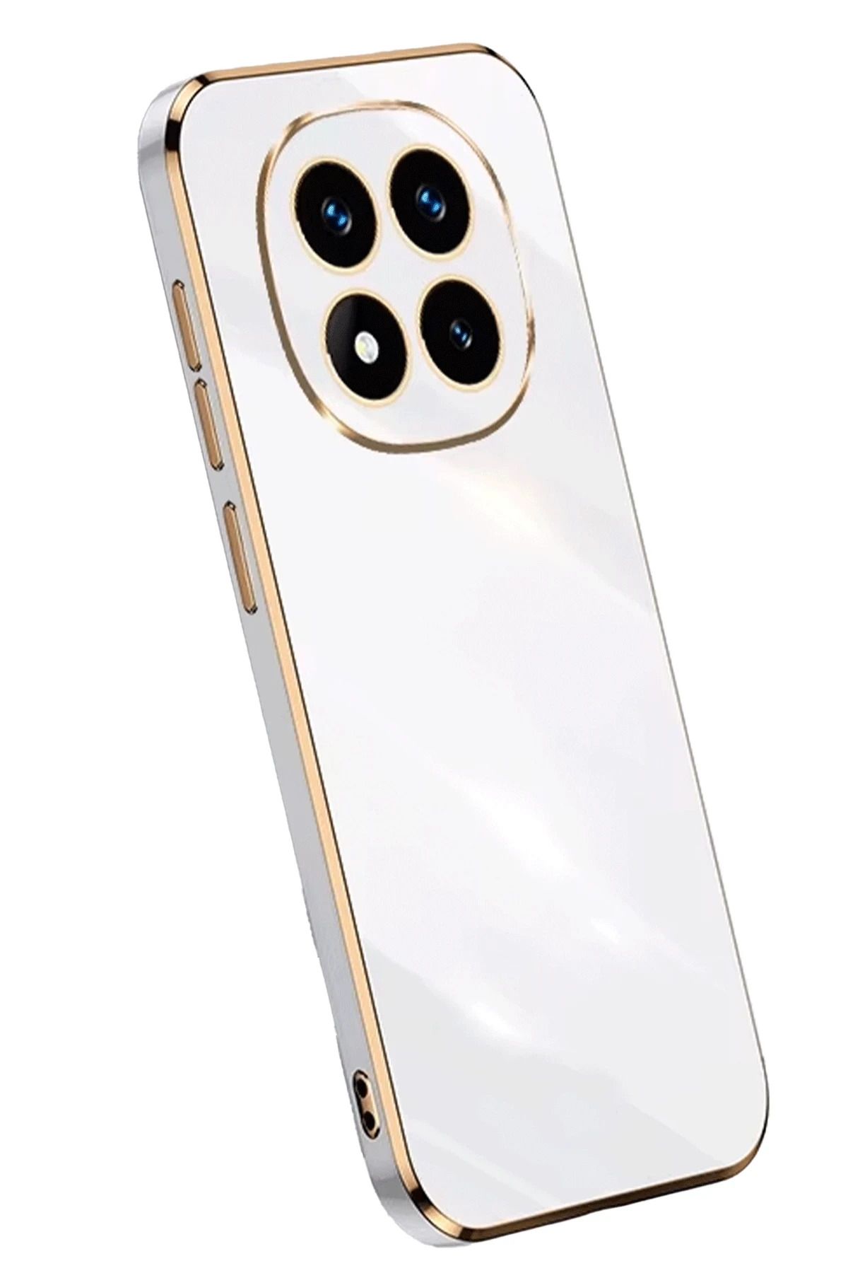 Posso Xiaomi Redmi Note 14 Pro Plus Kılıf Kenarları Gold Detaylı Parlak Renkli Silikon Kapak
