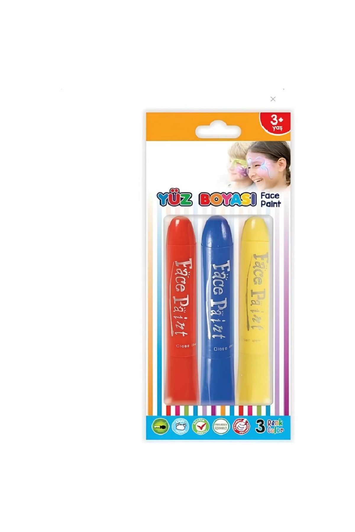 MR RZN STORE Yıkanabilir Yüz Boyası 3'lü