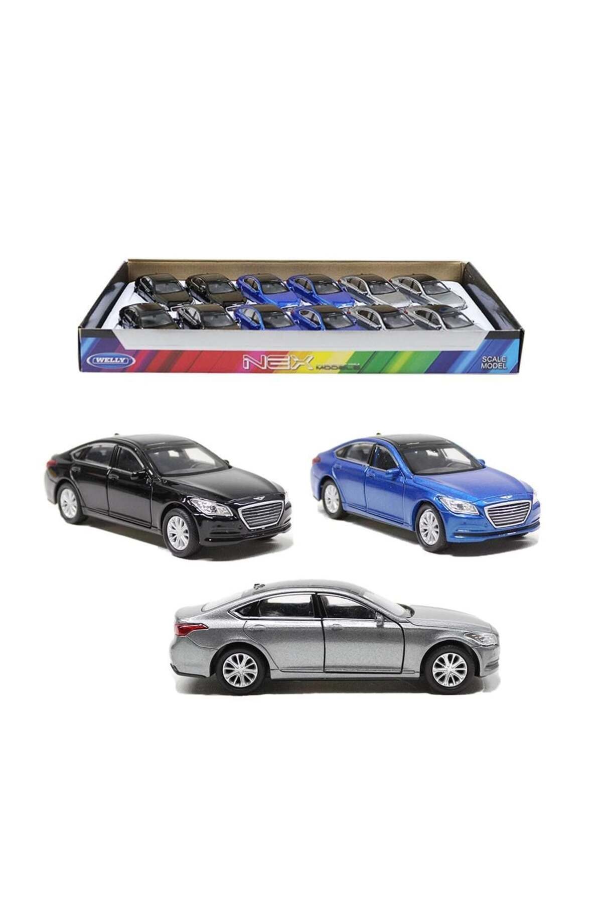 TimeStart Welly Hyundai Genesus Çek Bırak Metal Araba - 1 Adet Stokta Olan Gönderilir