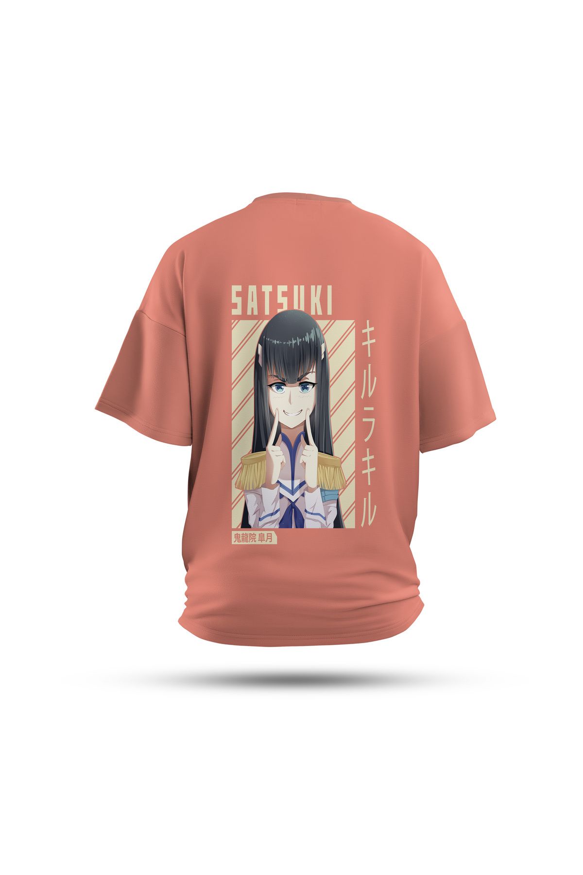 Zestia Unisex T-Shirt, Kill La Kill Anime Sırt Baskılı, Regular, %100 Pamuk, Somon T-Shirt No: 00168