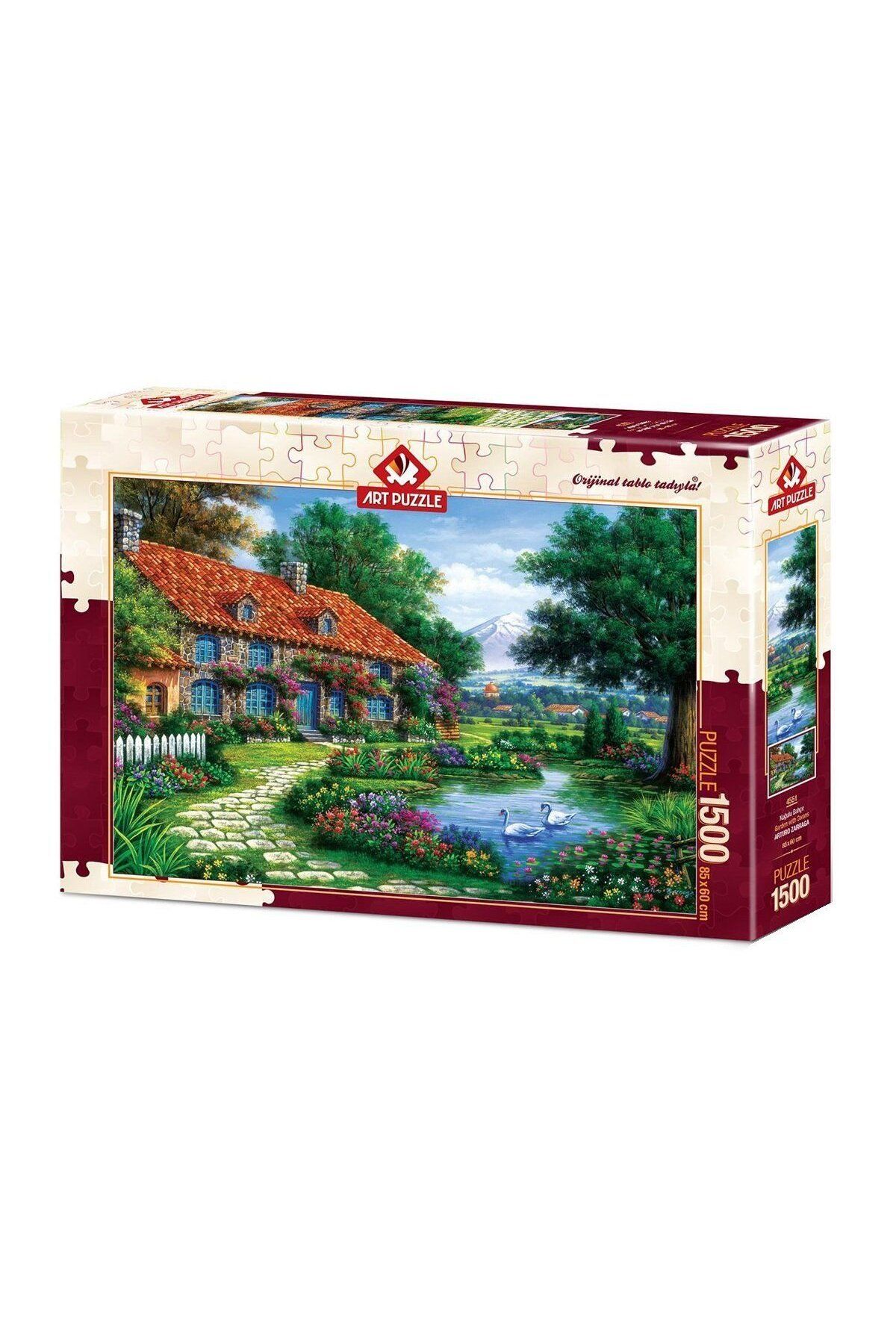 TimeStart 4551 Art Puzzle Kuğulu Bahçe 1500 parça Puzzle / +15 yaş
