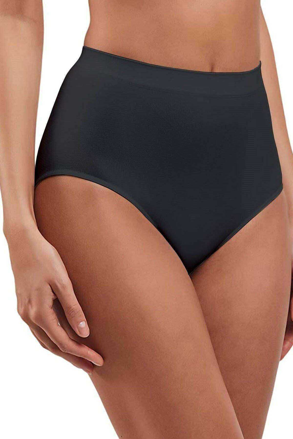Shop58 Elite Lite Kadın Yüksek Bel Dikişsiz İz Yapmaz Slip Külot Siyah 811