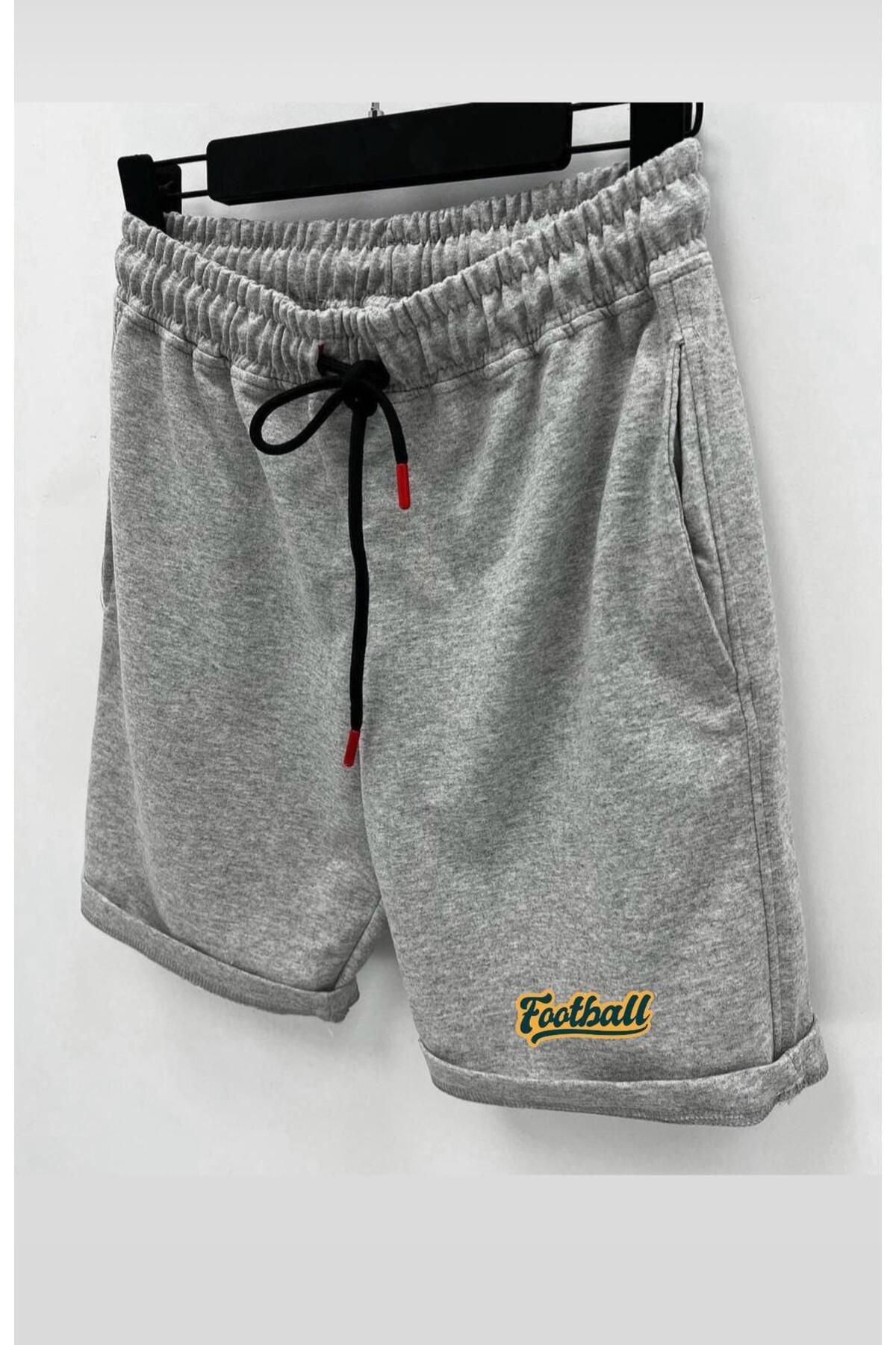 woonkey UNISEX BEL LASTİKLİ GRİ YAZLIK TREND ŞORT