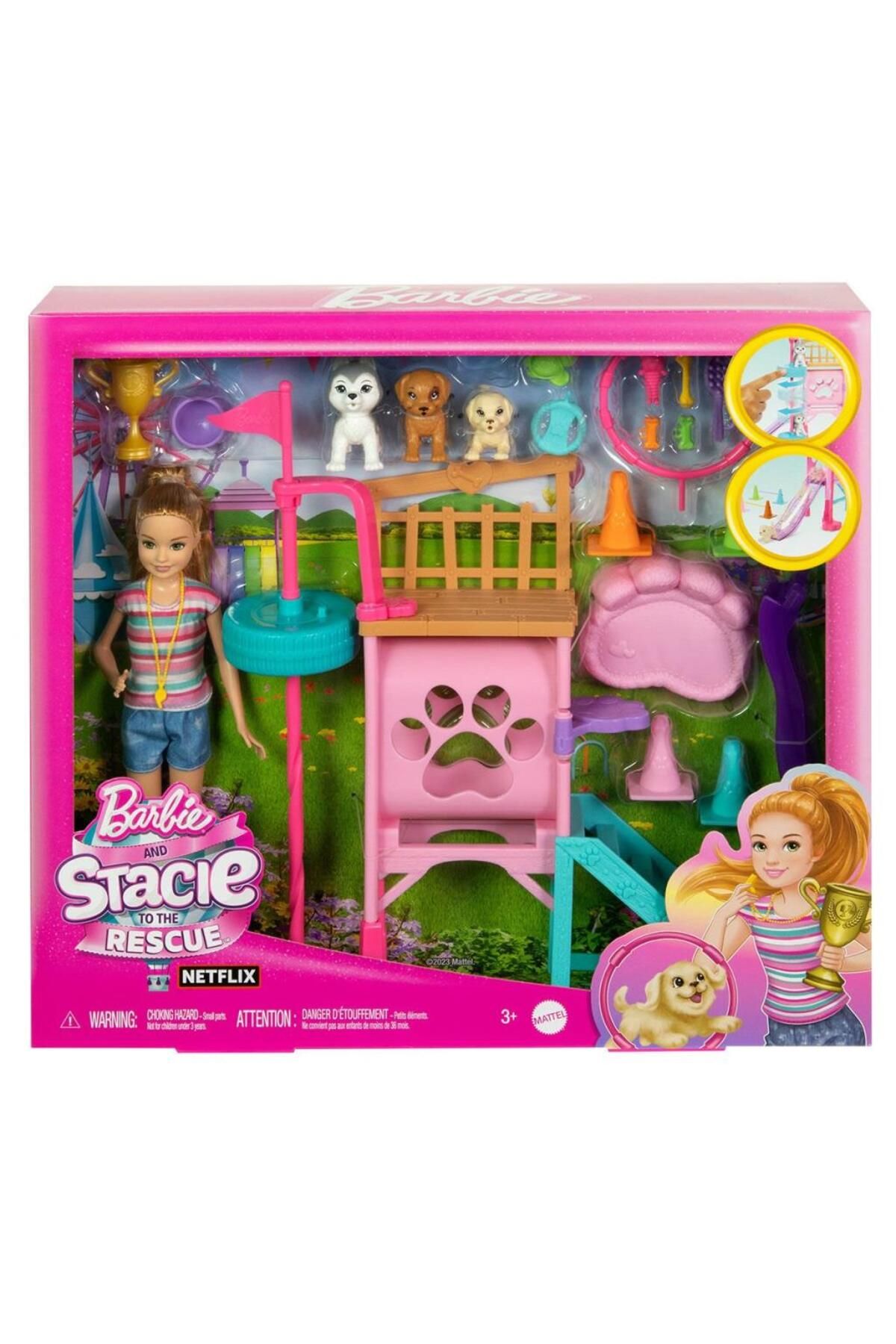 MR RZN STORE NessiWorld HRM10 Stacienin Köpekçik Oyun Parkı - Bar bie and Stacie To The Rescue