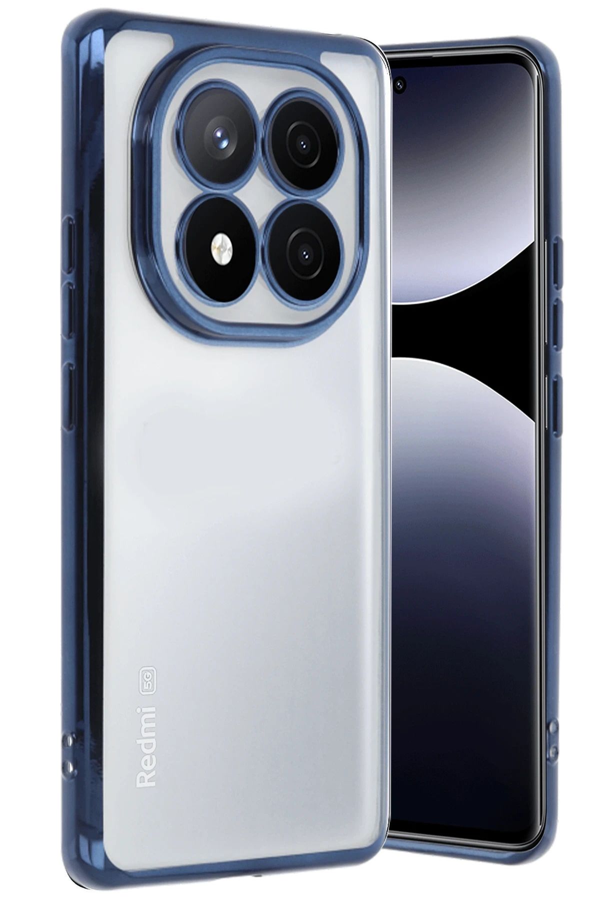 Posso Xiaomi Redmi Note 14 Pro Plus Kılıf Kamera Lens Korumalı Kenarları Renkli Arkası Şeffaf Kapak