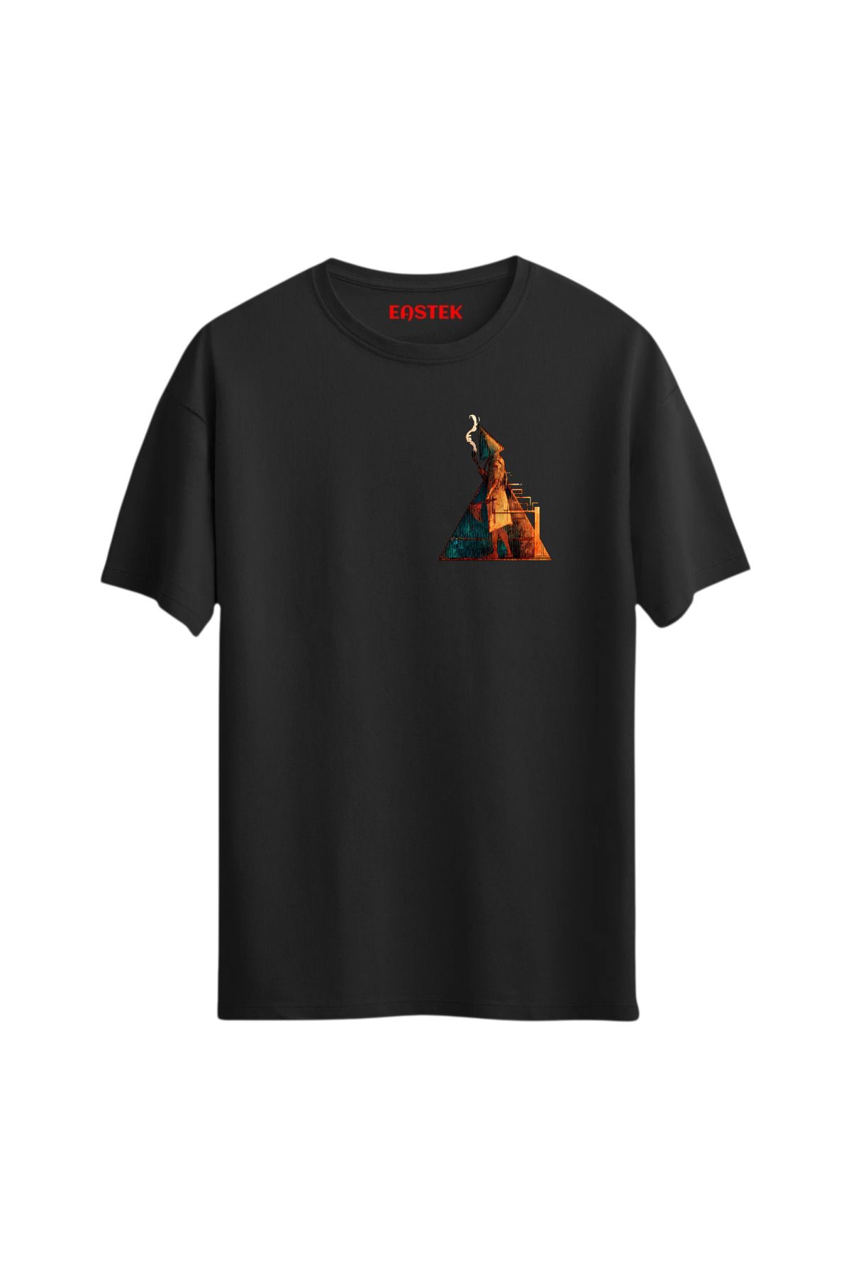 Eastek Mystic Pyramid Minimal Baskılı Tasarım T-Shirt