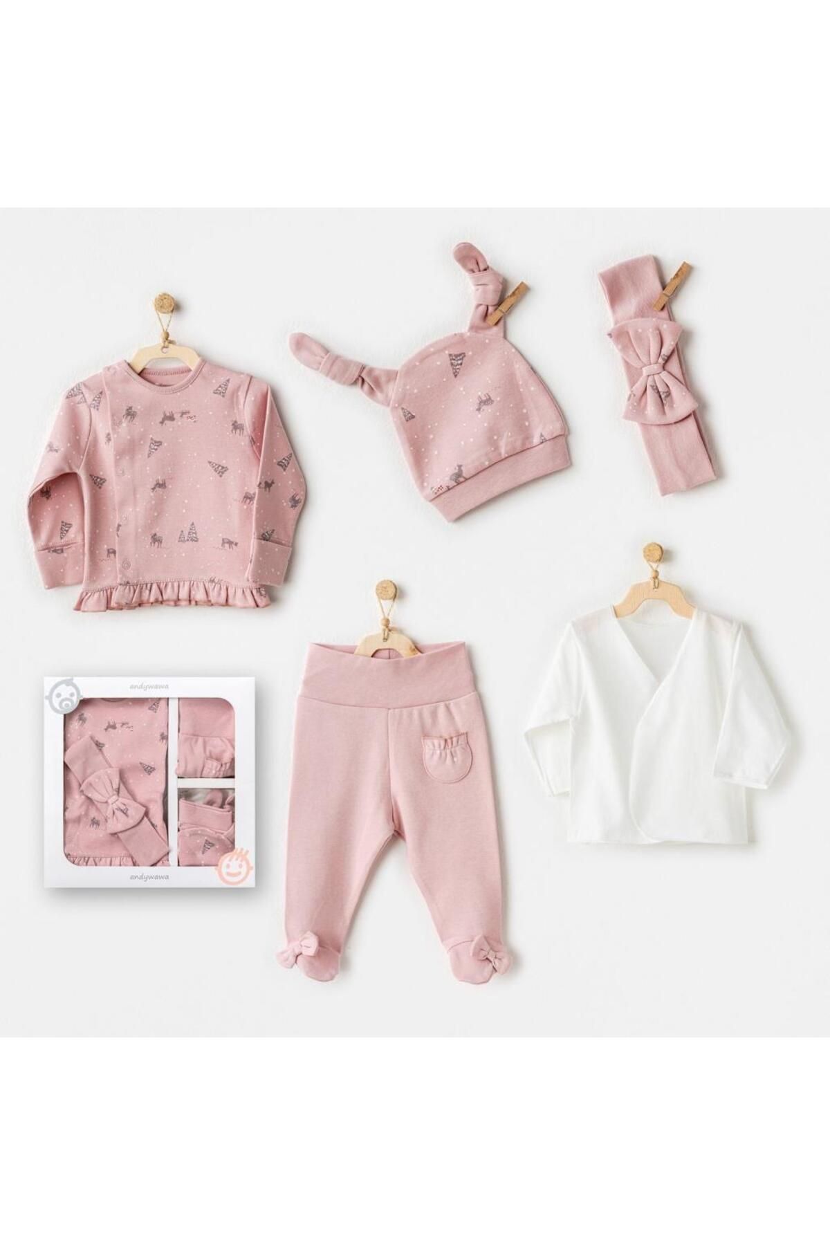 MR RZN STORE Andywawa AC25040 Puppy Gazelle 5'Li Hastane Çıkışı Pink