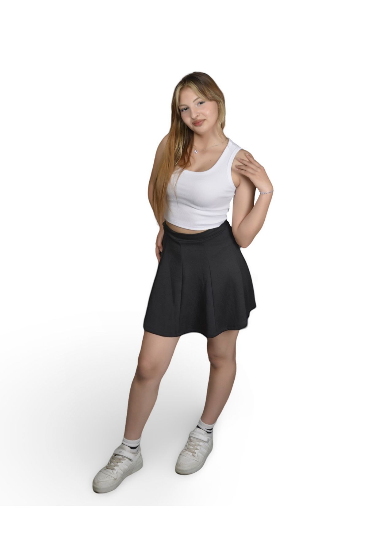 MODA Holisavra Dikişli Şortsuz Mini Etek