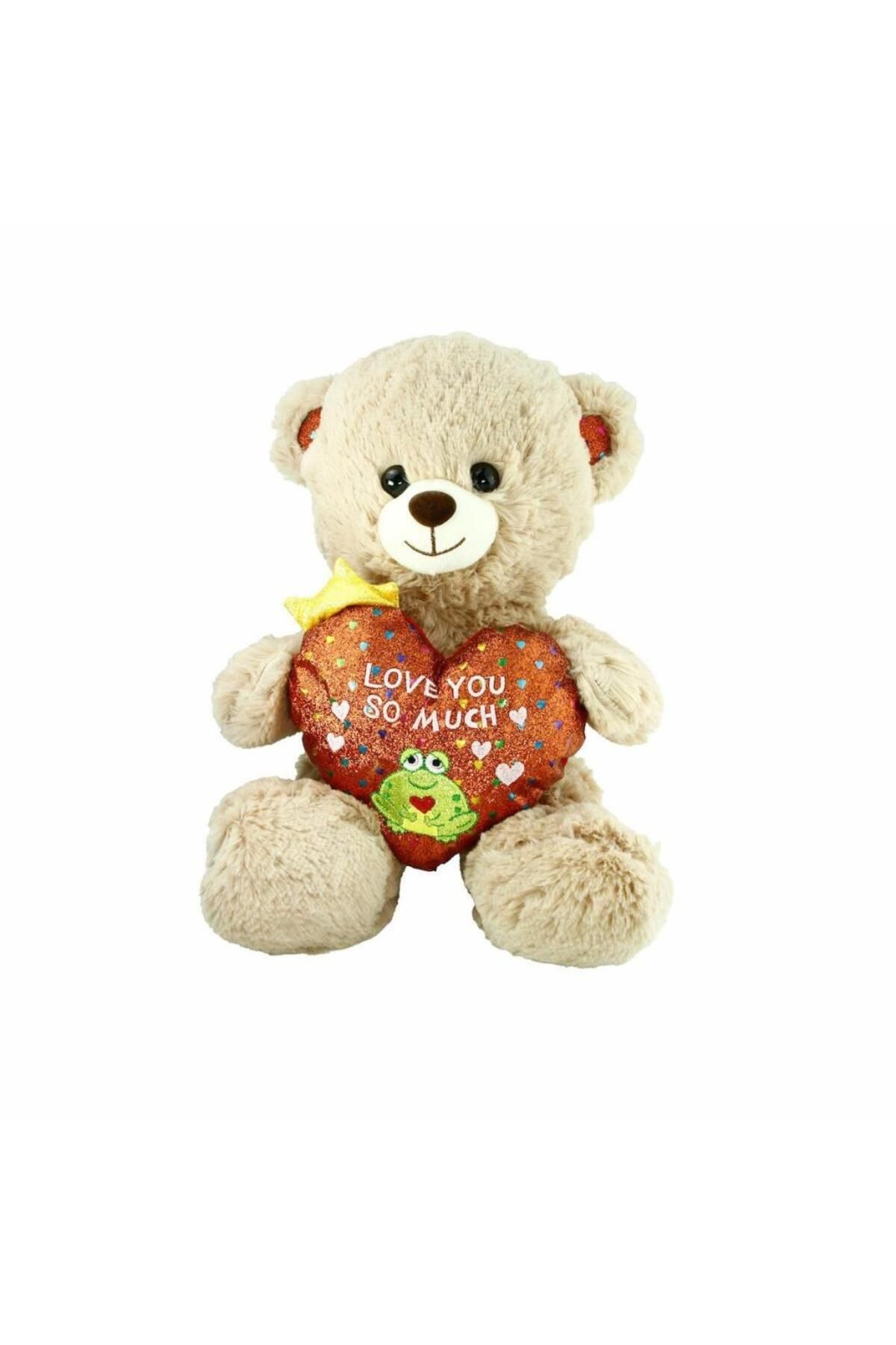 MR RZN STORE PJH2323 Peluş Kalpli Ayı Love You 30 cm