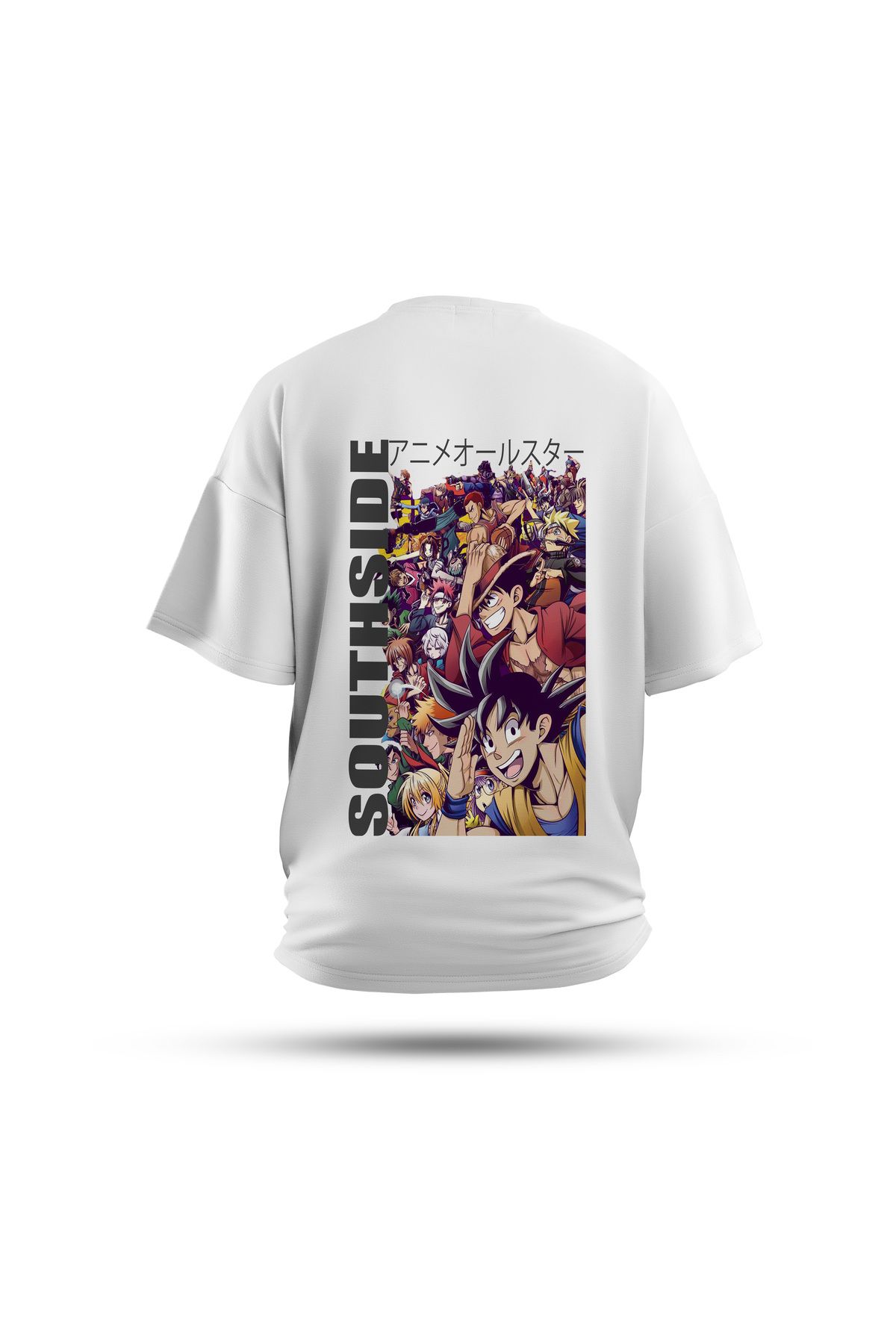 Zestia Unisex T-Shirt, Southside Anime Sırt Baskılı, Regular, %100 Pamuk, Beyaz T-Shirt No: 00175