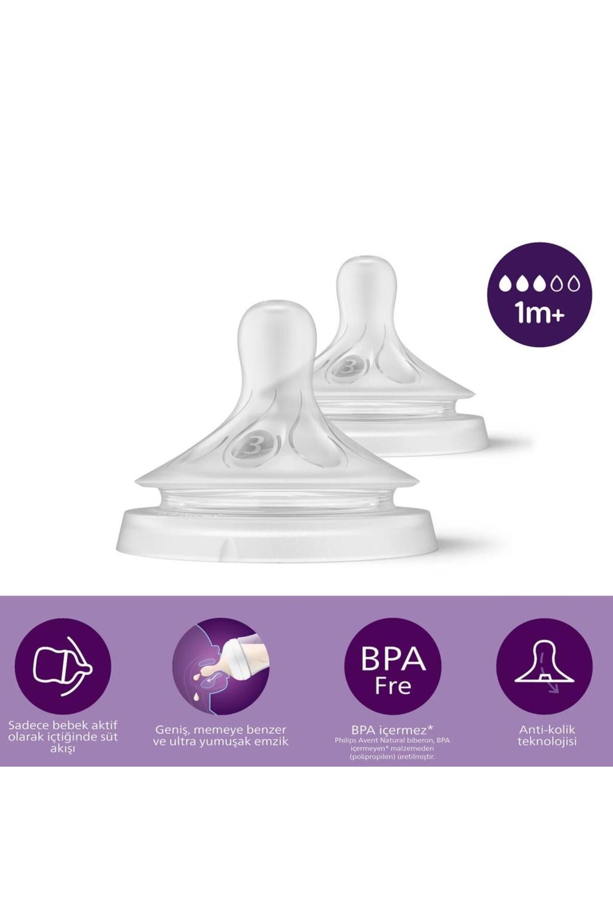 Toptan Bulurum Doğal Tepkili Natural Response 2'Li Biberon Emziği No:3 1+ Ay