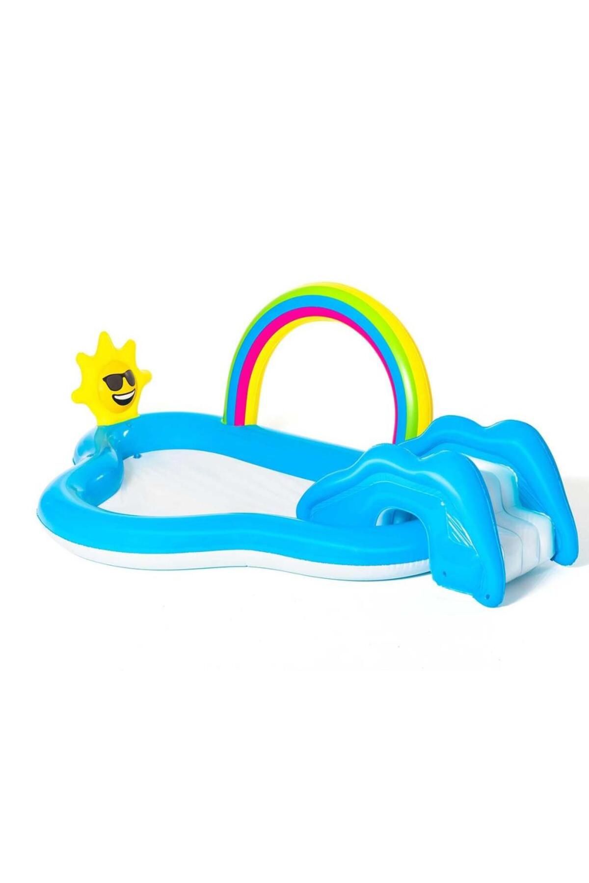 MR RZN STORE Best way Kaydıraklı Gökkuşağı Fiskiyeli Havuz 53092