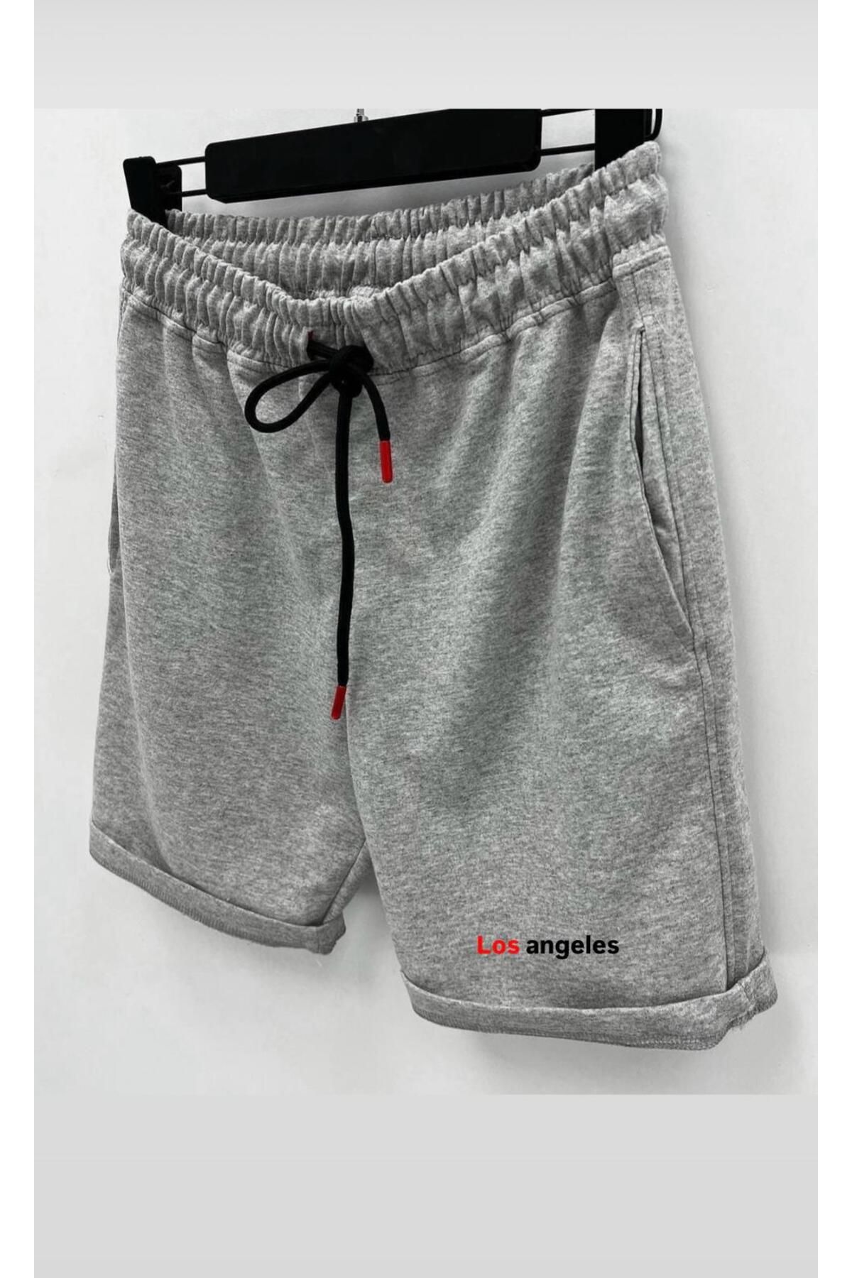 woonkey UNISEX BEL LASTİKLİ GRİ YAZLIK TREND ŞORT