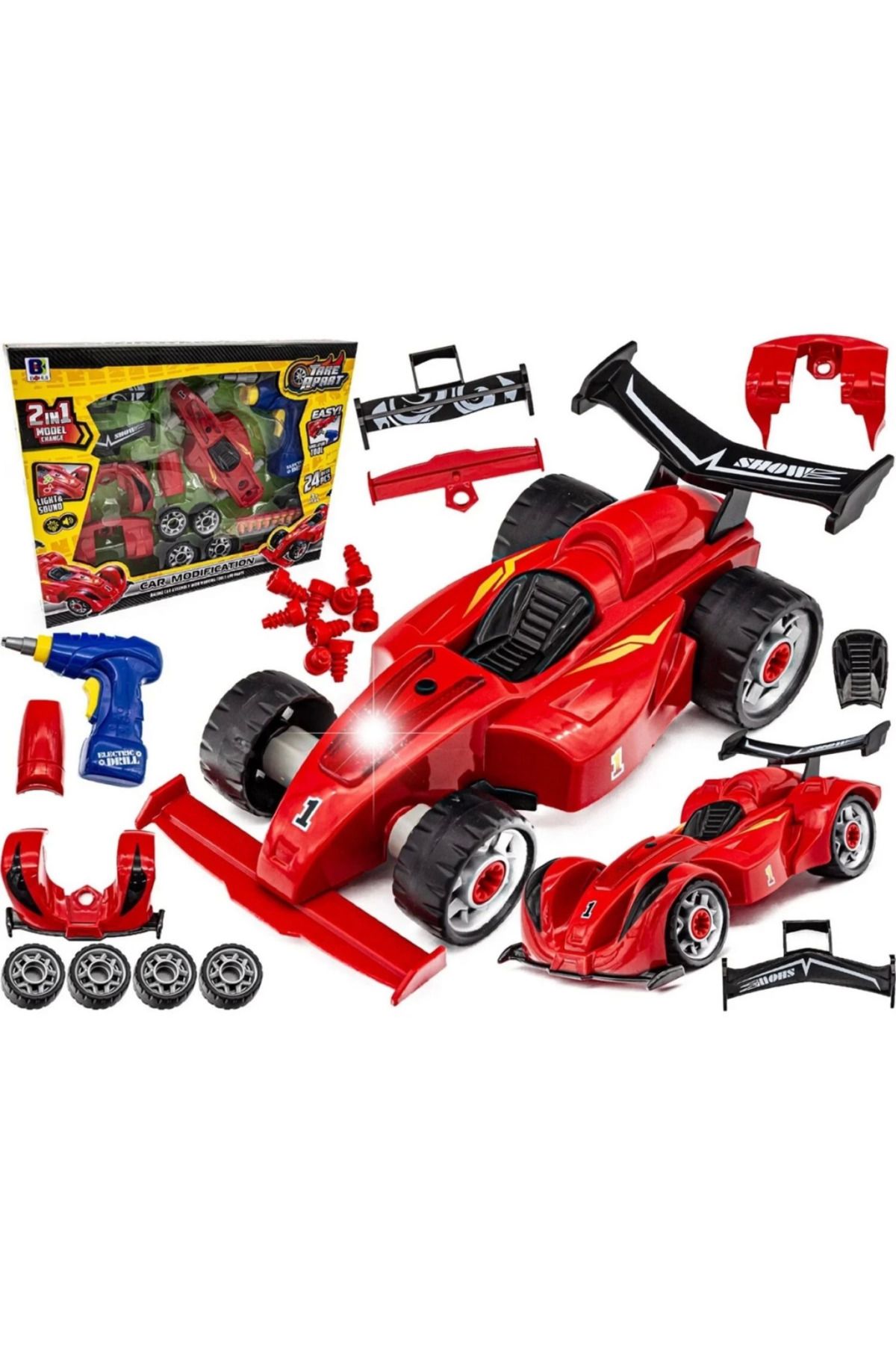 MR RZN STORE Matkaplı Formula F1 Araba Modifiye Seti Sesli Işıklı Sök Tak