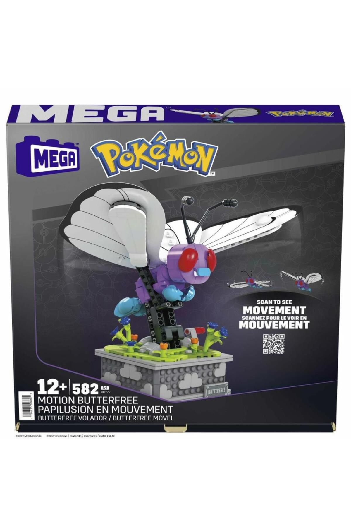 MR RZN STORE HKT22 MEGA™ Pokémon™ Motion Butterfree 582 parça +12 yaş
