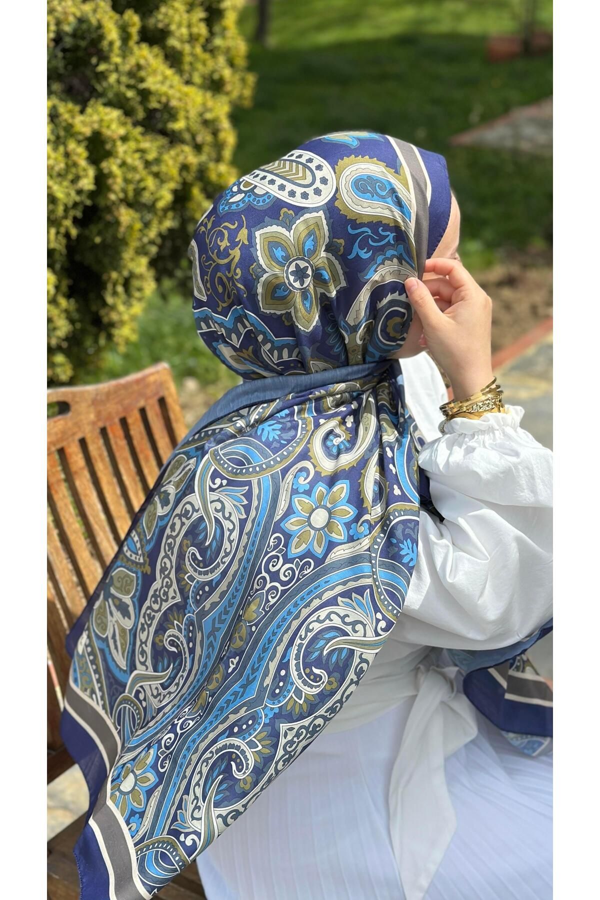 modayışığı Luxy soft pamuk Mavi Şal