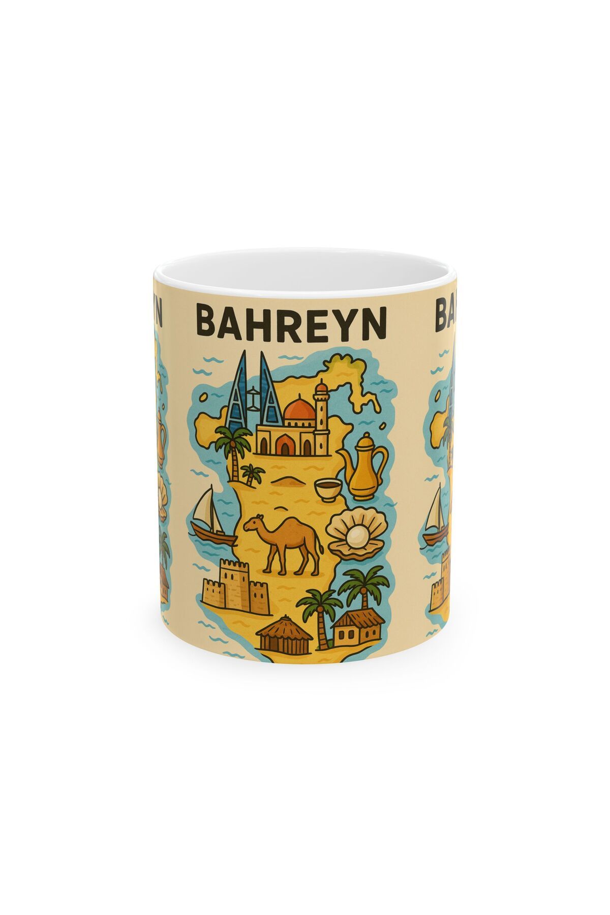sıradışıhediyem bahreyn kupa bardak + bahreynr magneti hediye