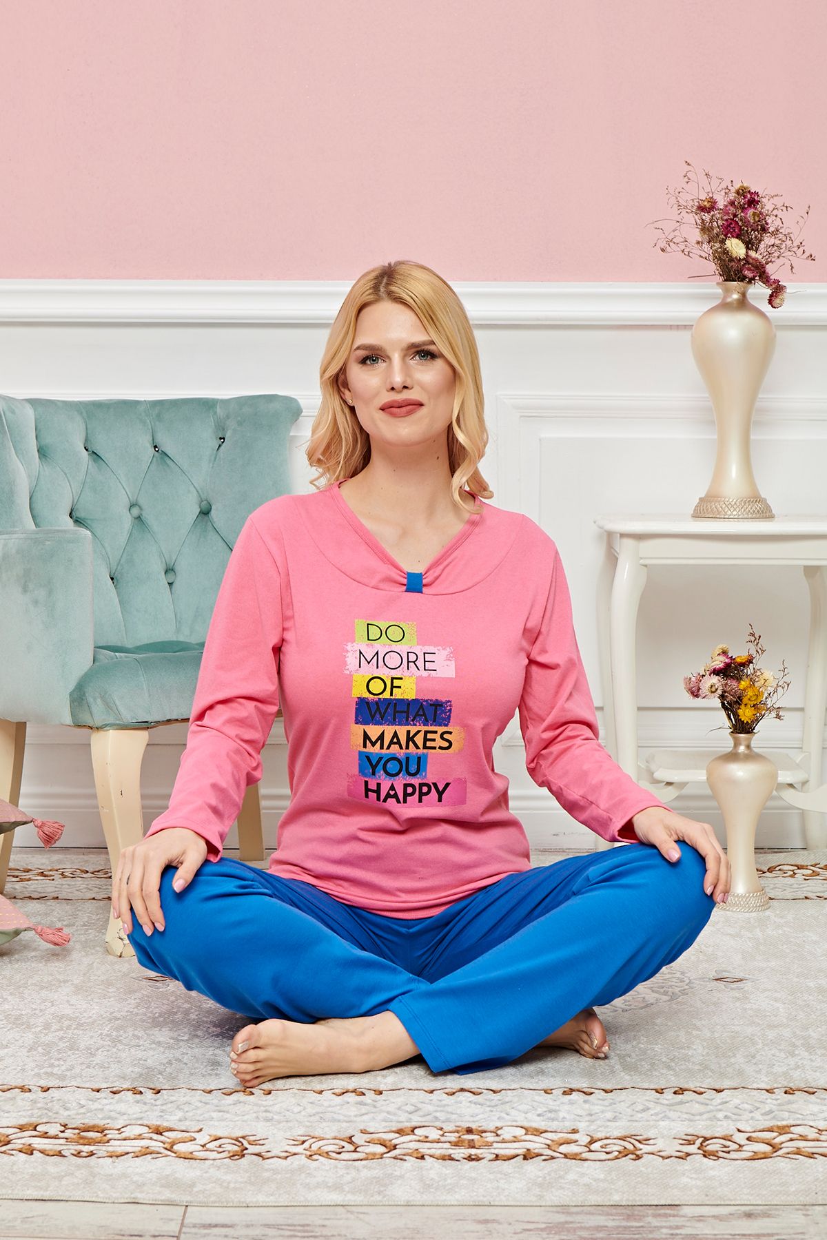 Shop58 Uzun Kollu Pijama Takımı Model no 7598