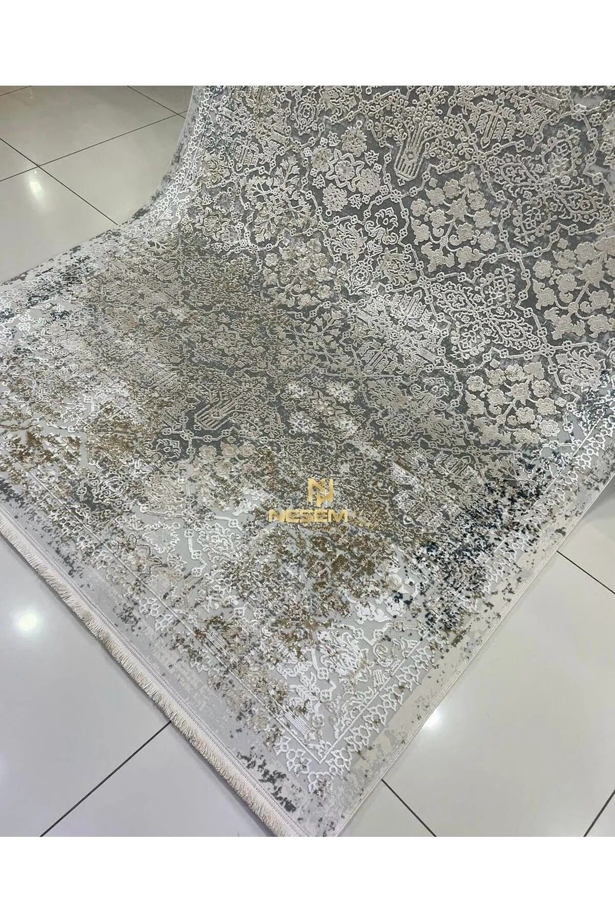 DİLEK HALI MATIZ 3292 A BEJ Doğal ipliklerle Üretilen Modern Desenli Makine Halısı.