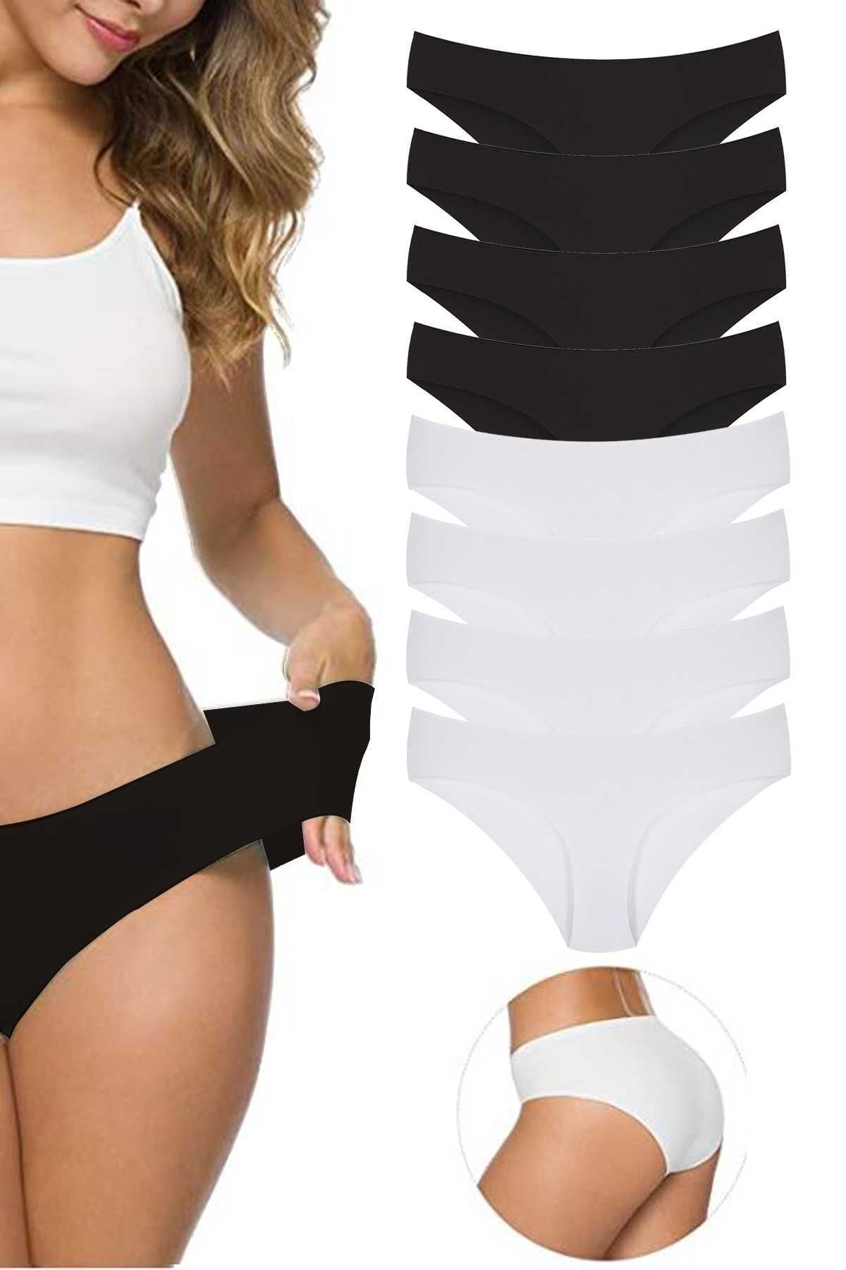 Shop58 8 Adet Kadın Dikişsiz Lazer Kesim Esnek İz yapmayan Külot S1