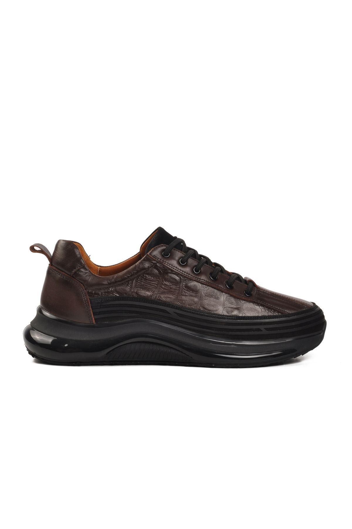 Aspor Kahve Hakiki Deri Erkek Sneaker